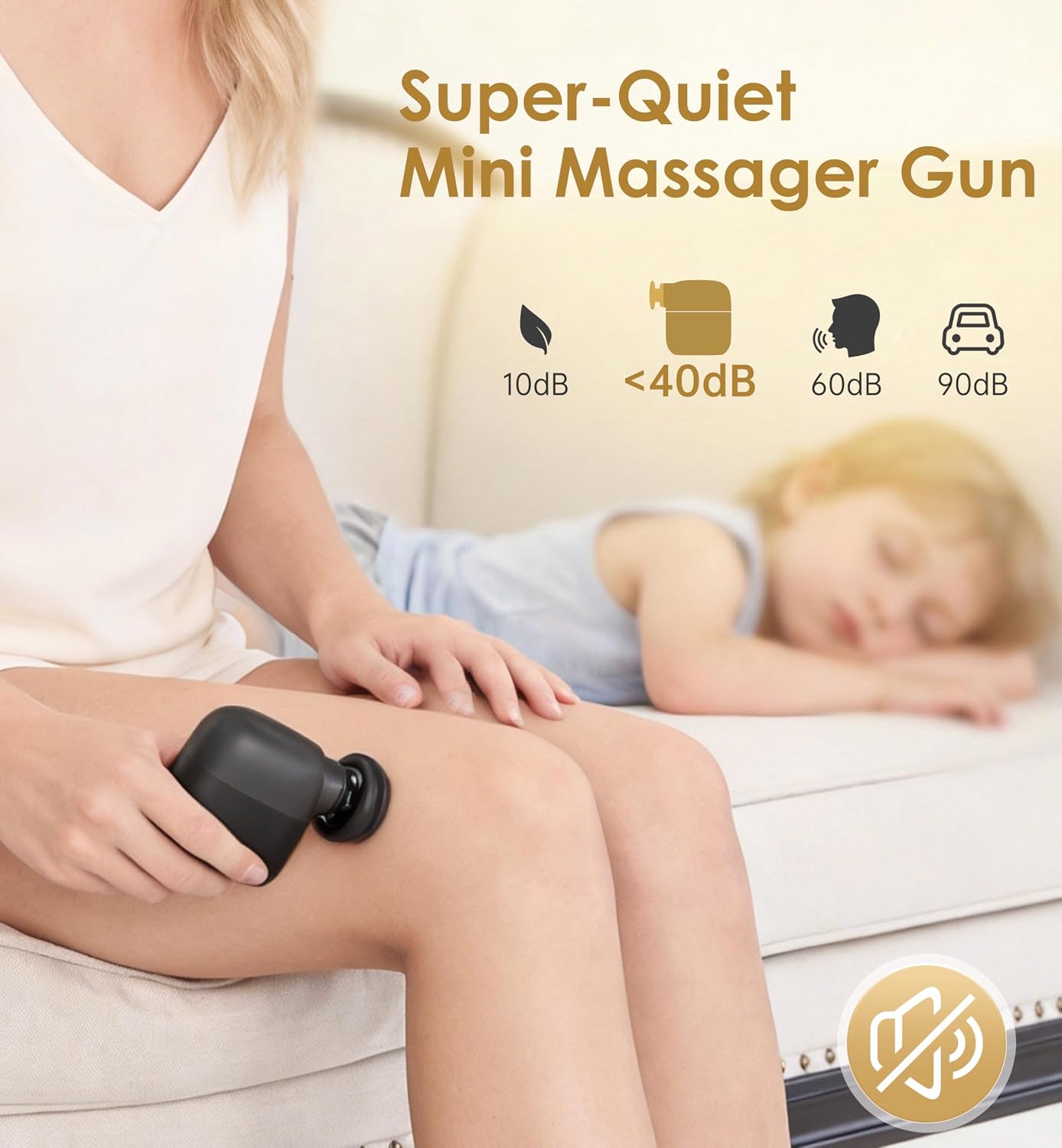 Mini Massage Gun Portable Deep Tissue Percussion Muscle Massager Lightweight Handheld Electric Quiet Massager Gun for Pain Relief High Intensity Silent Body Massager for Travel Gifts for Women Black - Image 7