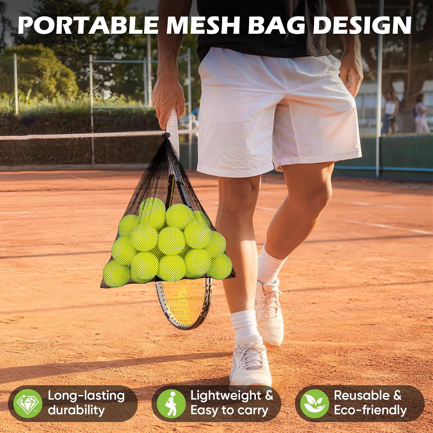Treeroot 16/30/40/60/80 Pcs Tennis Balls, High Elasticity Tennis Balls Bulk, Comes with a Portable Mesh Bag, Tennis Ball for Dogs, Suitable for Beginner Training Ball, Durable & Bounce - Image 5