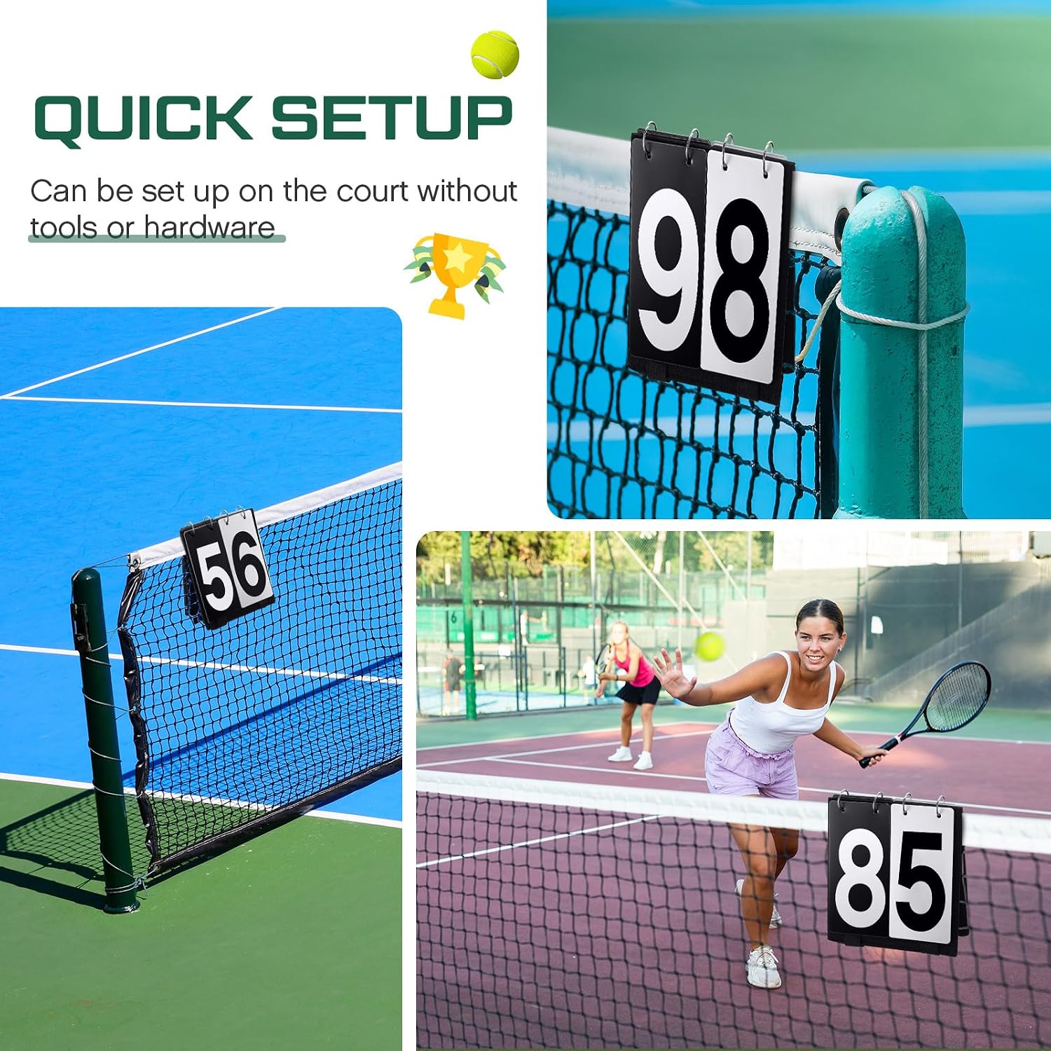 Over Net Tennis Score Keeper Flip Scoreboards Portable for Volleyball Basketball Coaching Tennis Outdoor - Image 6