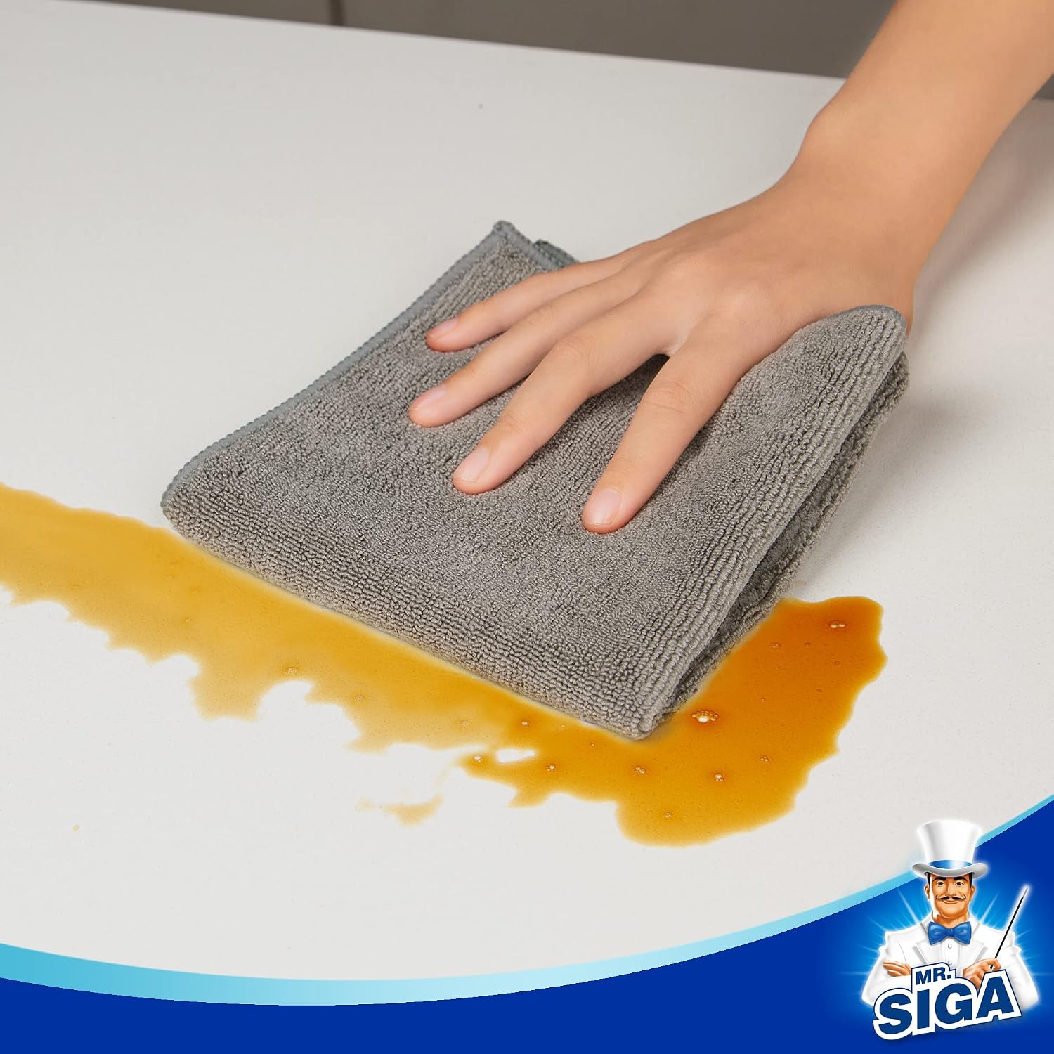 MR.SIGA Microfiber Cleaning Cloth, All-Purpose Microfiber Towels, Streak Free Cleaning Rags, Pack of 12, Grey, Size 32 x 32 cm(12.6 x 12.6 inch) - Image 2