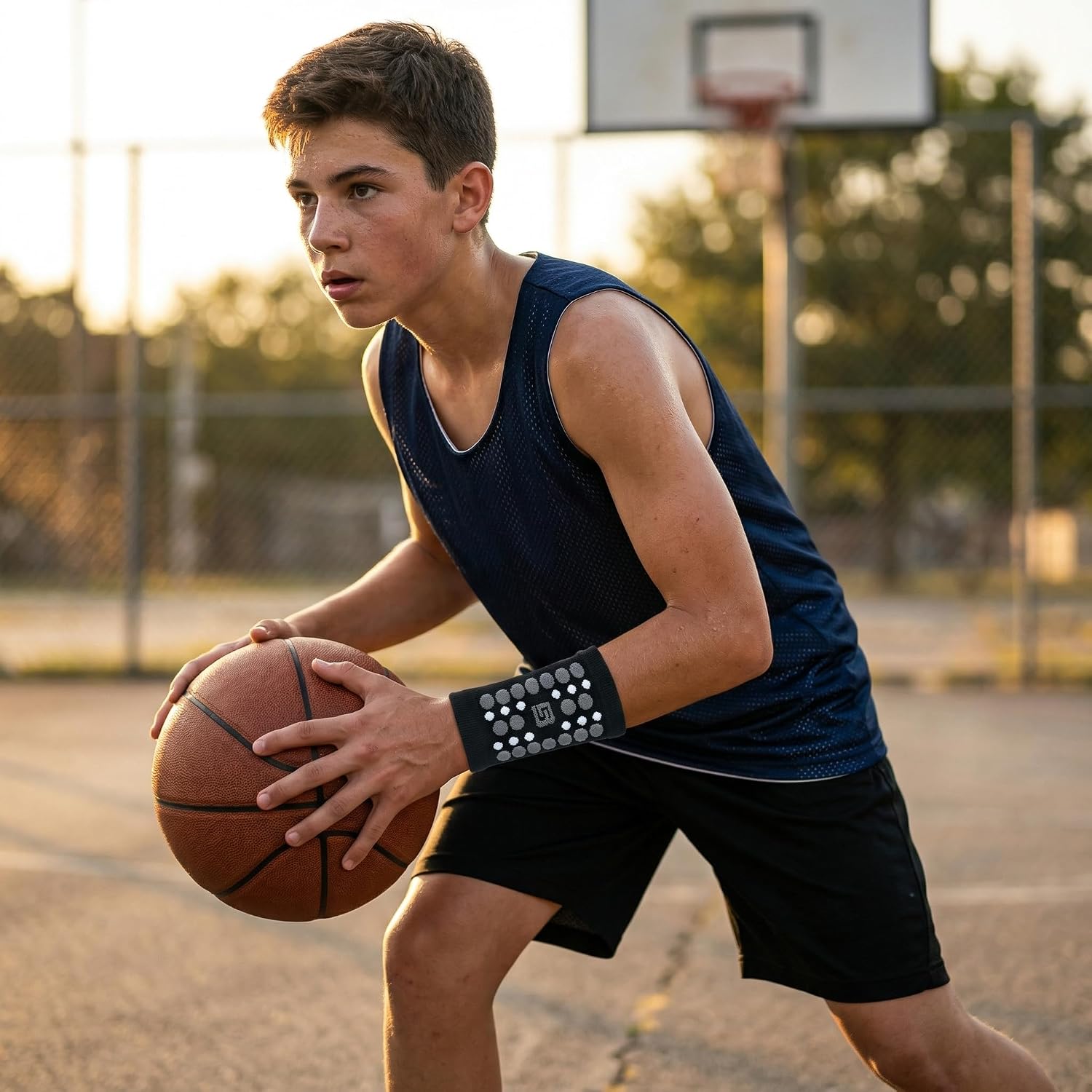 NMK Kids Sports Wrist Braces for Basketball & Tennis Compression Sleeves Youth Athletic Wrist Guards(1 pair) - Image 3
