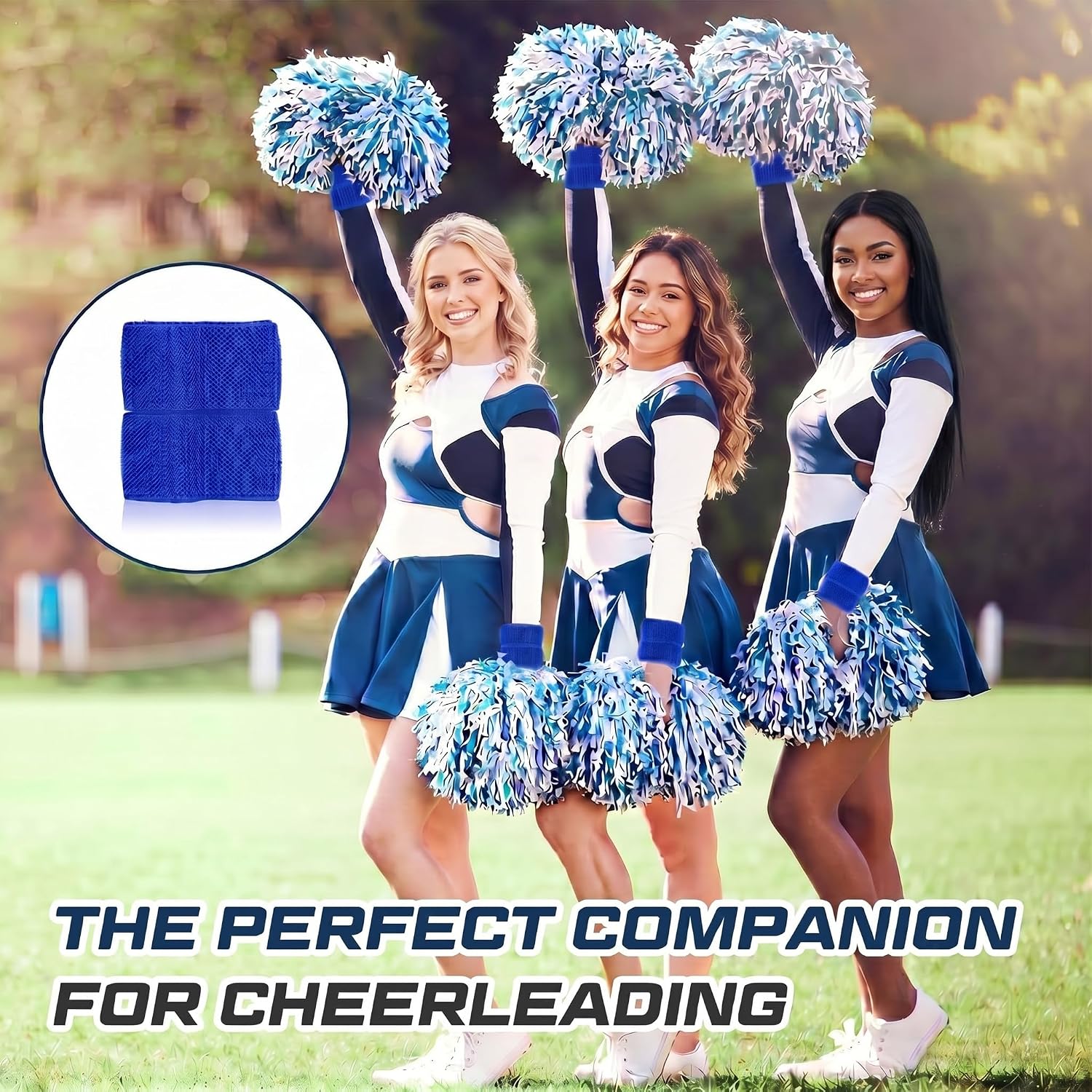 4 Pack Wrist Brace Adjustable Wrist Support Sport Straps for Tendonitis Carpal Tunnel Arthritis Gymnastics Wraps Pain Relief for Football Cheerleaders Fitness Weightlifting(Blue) - Image 3