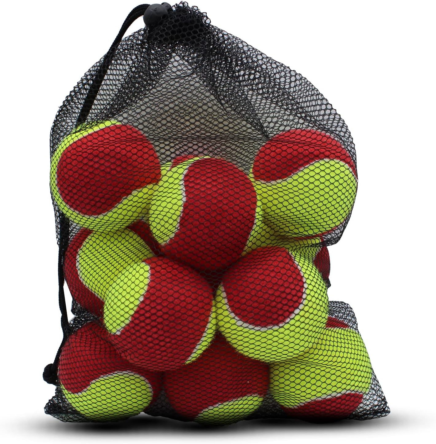 Tennis Balls, 12 Pack 25% Low Compression Stage Tennis Ball for Beginners Youth Kids Training Practicing with Mesh Bag for Easy Transport (Red) - Image 9