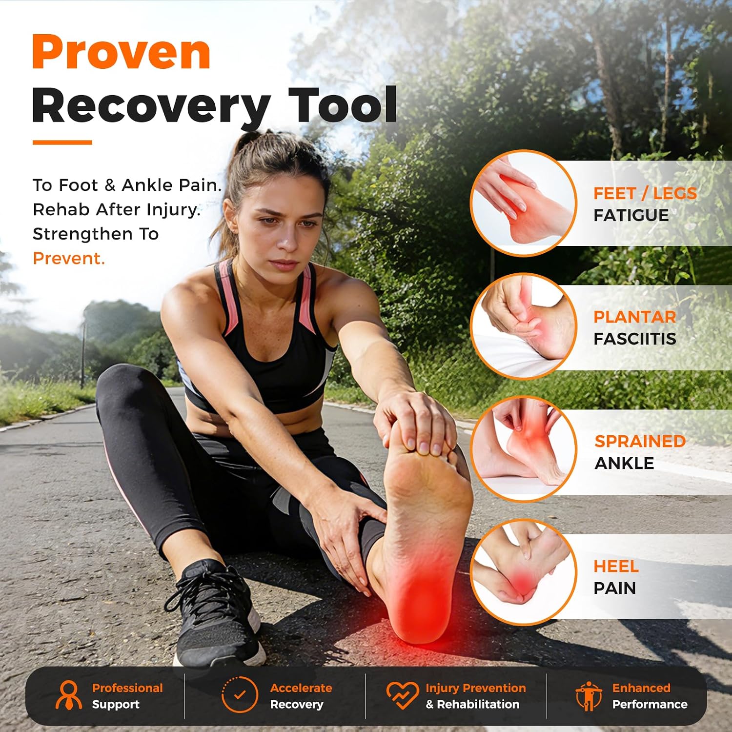 Balance Board for Ankle Strengthening & Physical Therapy - Adjustable Single Leg Board for Recovery from Sprains, Plantar Fasciitis | Stability Trainer with Video Guide and Carry Bag - Image 2