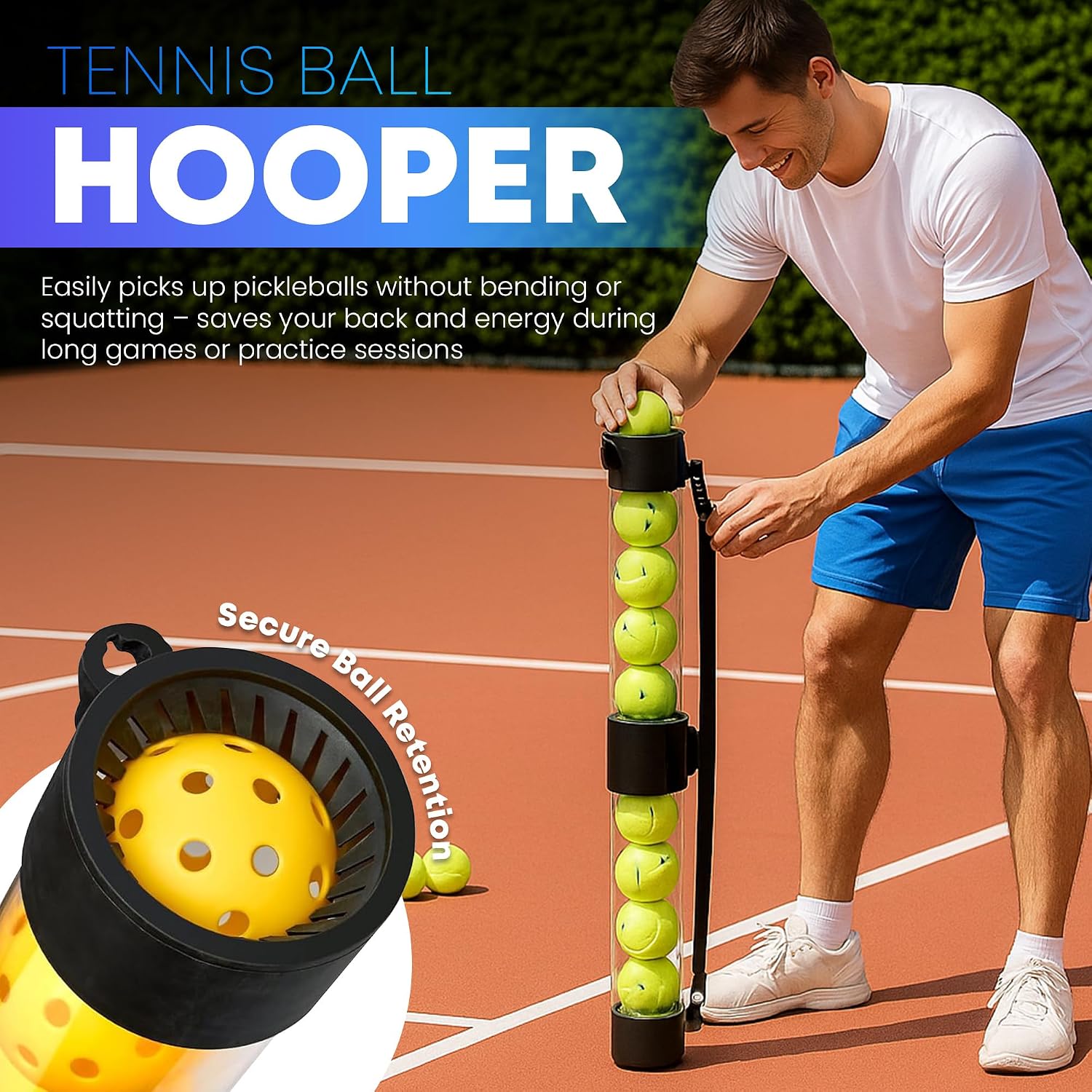 Collapsible Pickleball Pickup Tube for Pickleballs - Holds 17 Balls, Portable Pickleball Retriever Tool - Image 5