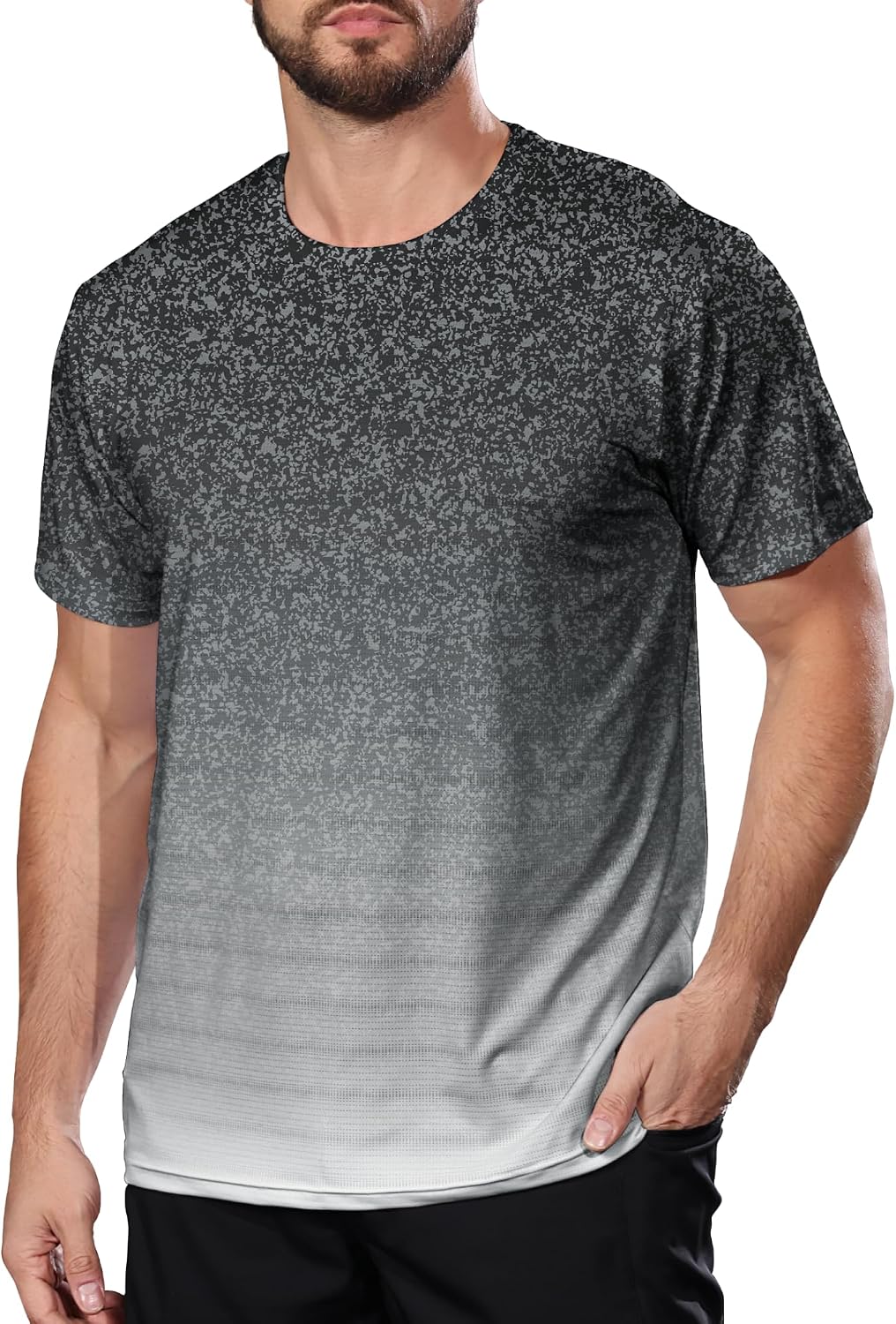 BOJIN Men's Quick Dry Athletic T-Shirt Workout Short Sleeve Performance Gym Top Moisture Wicking Lightweight Running Tee