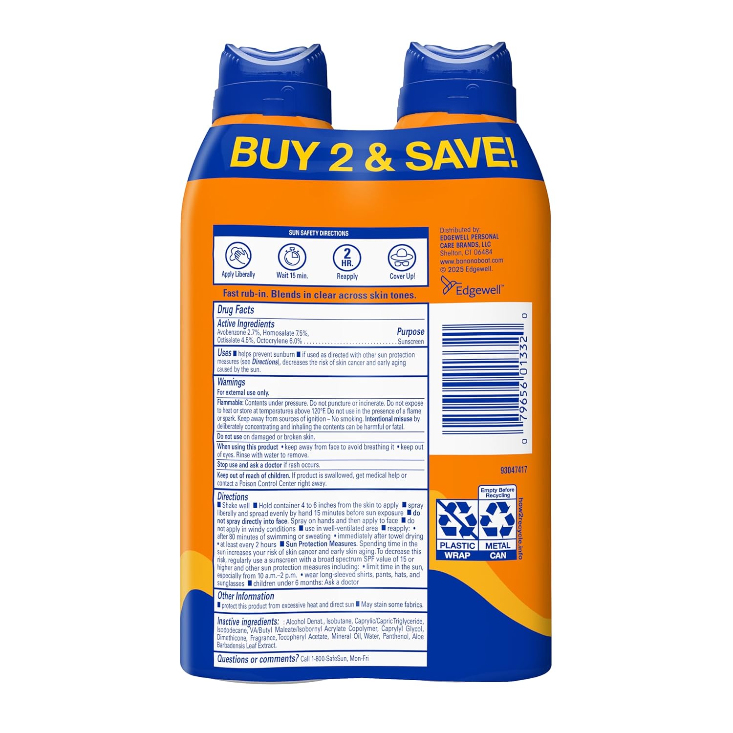 Banana Boat Sport Ultra SPF 50 Sunscreen Spray | Banana Boat Sunscreen Spray SPF 50, Water Resistant, Oxybenzone Free, Sunblock, 6oz each Twin Pack - Image 9