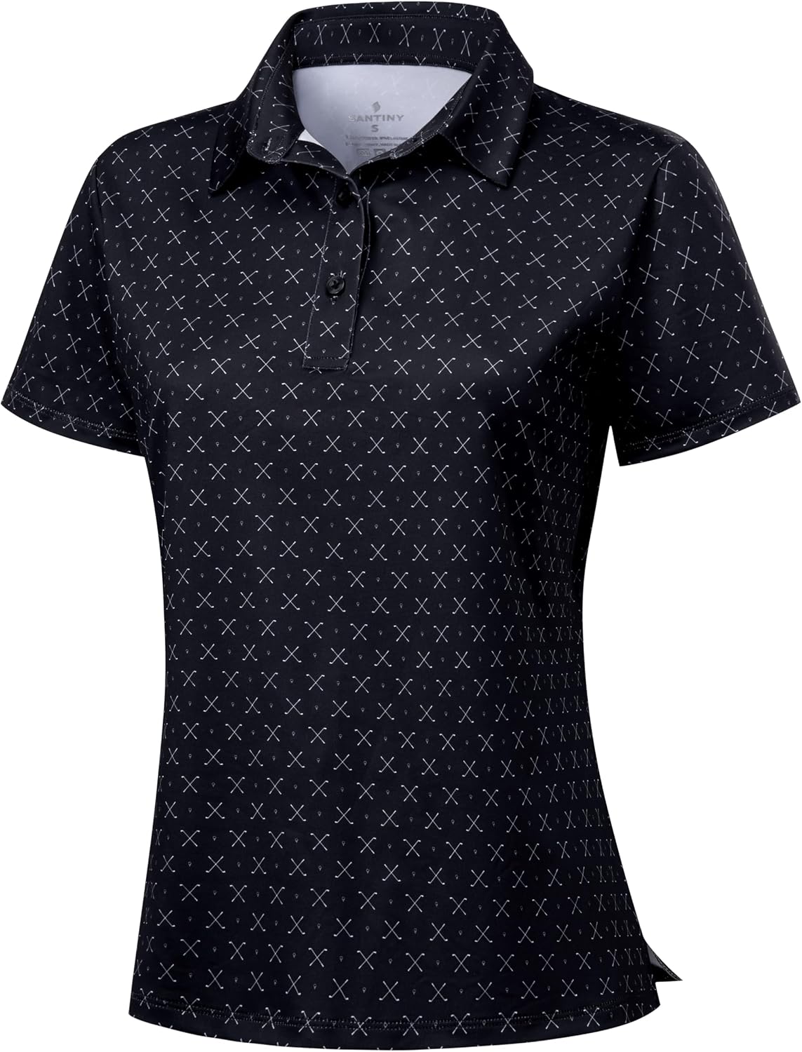 SANTINY Golf Polo Shirts for Women Short Sleeve Quick Dry 3 Buttons Collared Pickleball Shirt Summer Golf Tennis Tops