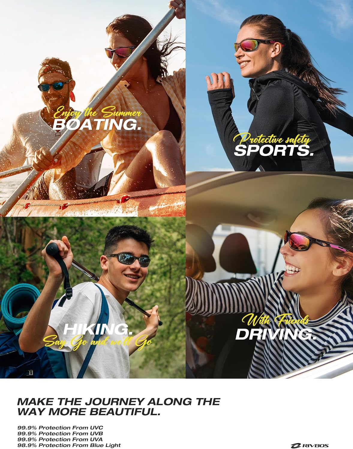 RIVBOS Sunglasses for Men Women Polarized UV Protection Sports Fishing Driving Shades Cycling RB833 - Image 6