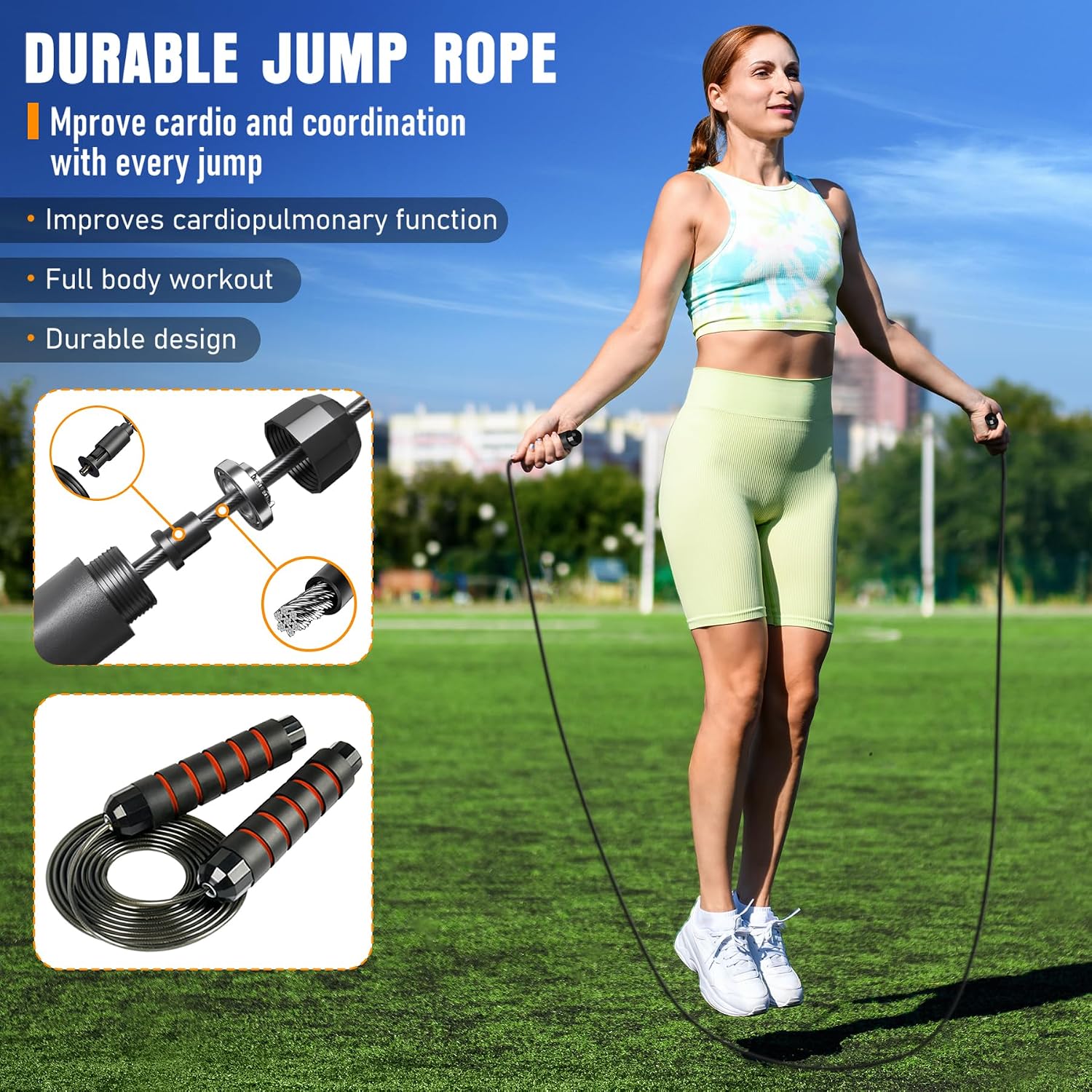 MUROZA Agility Ladder, Agility Speed Training Equipment Set, 20ft Speed Ladder, 12 Soccer Cones, 4 Hurdles, Jump Rope, Running Parachute, Soccer Football Basketball Training Equipment Accessories - Image 7