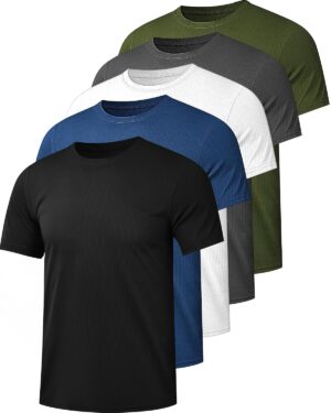 Kinglaman 1/5 Pack Mesh Workout Shi...