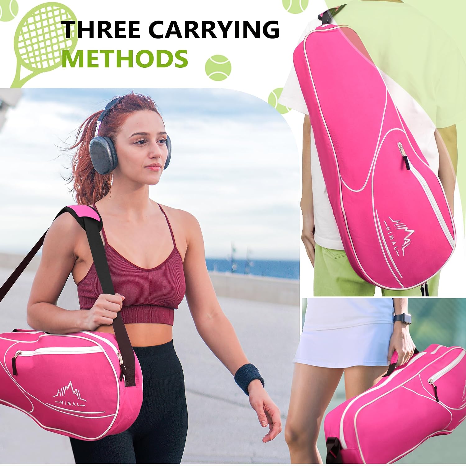 Himal 3 Racquet Tennis Bag With Protective Pad, Tennis Racket Bag for Men Women, Sports Enthusiasts of All Ages - Image 6