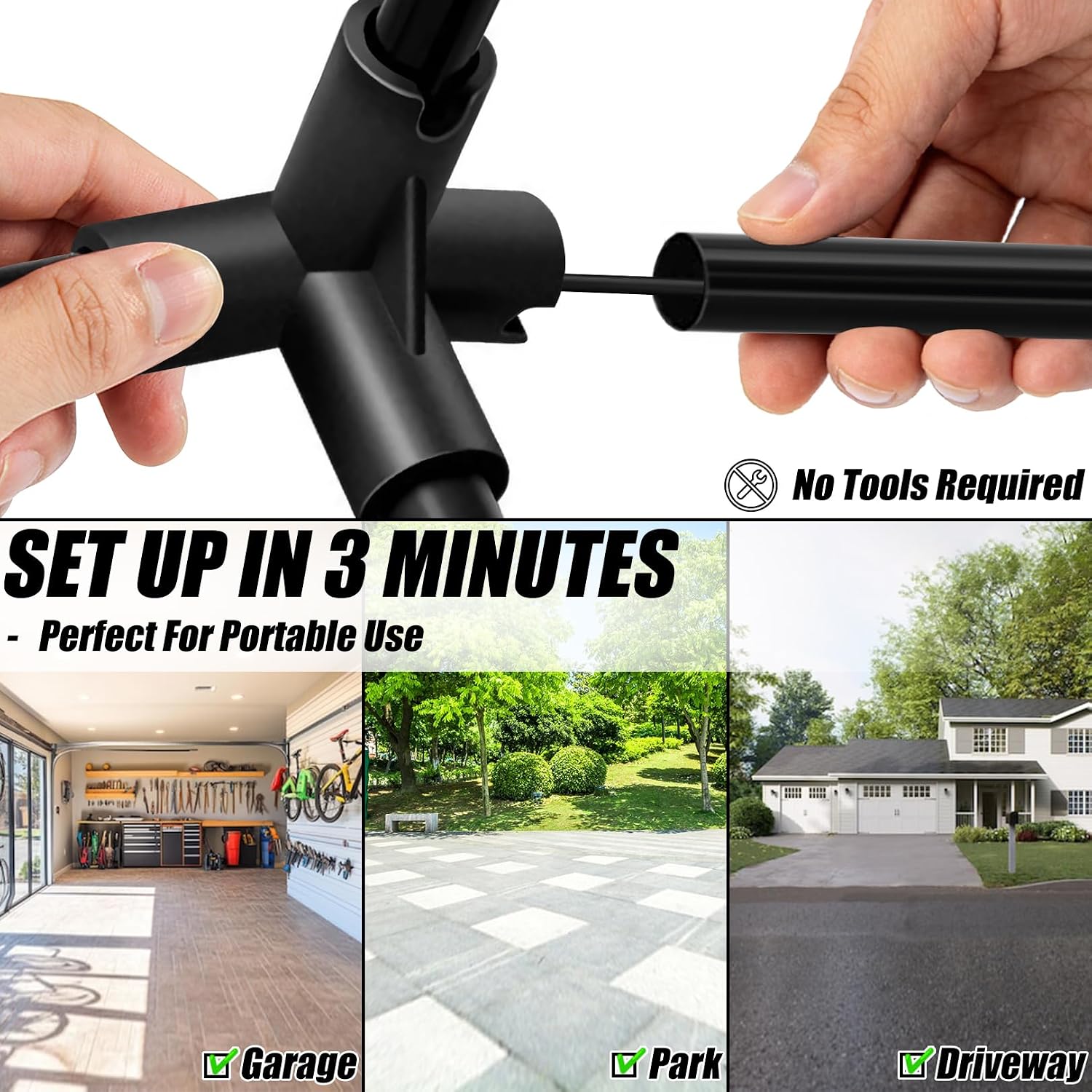Aoneky Mini Portable Tennis Net for Driveway - Kids Soccer Tennis Net - Pickleball Net - Image 4