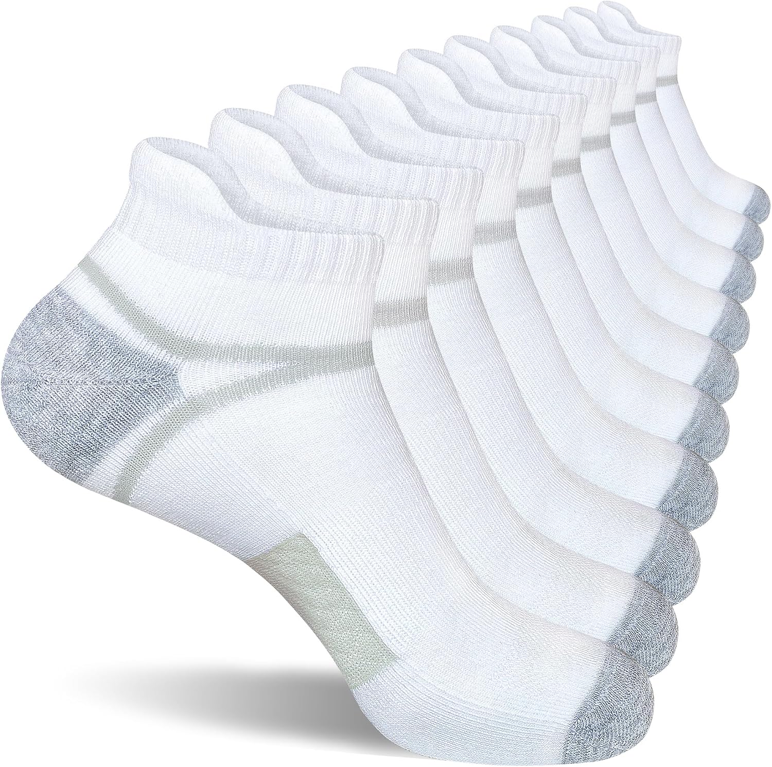 suaskk Men's Ankle Athletic Cushioned Anti-Blister Running Socks 5 Pairs | Comfort and Breathable, Moisture Wicking,