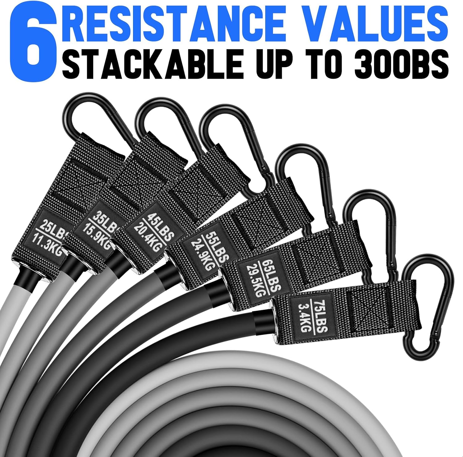 Heavy Resistance Bands for Working Out, 300lbs/360lb/420lb Exercise Bands Workout Bands with Handles, Door Anchor, Ankle Straps, Home Gym Workout Equipment for Men Fitness Strength Training Stretching - Image 2