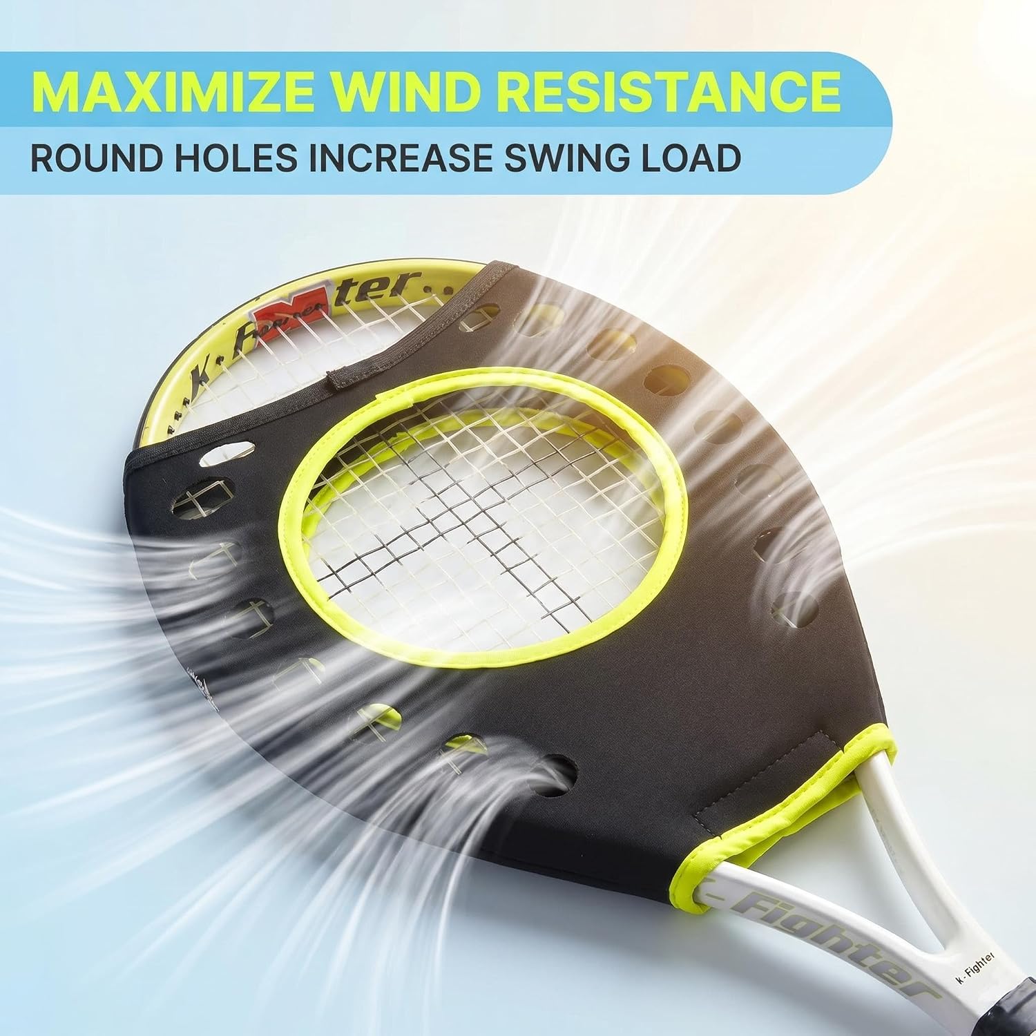 Tennis Racket Sweet Spot Trainer Tennis Pointer Swing Training Aid Protection Cover Swing Training Aid for Starter, Yellow - Image 7