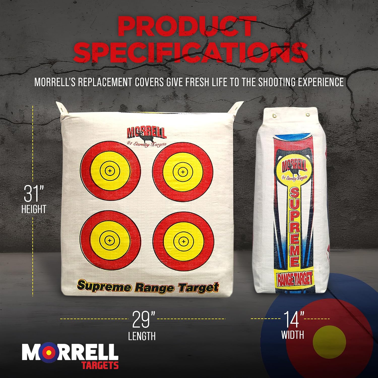 Morrell Weatherproof Supreme Range Adult Field Point Archery Bag Target with NASP Scoring Rings, Nucleus Center, and IFS Technology, White - Image 3