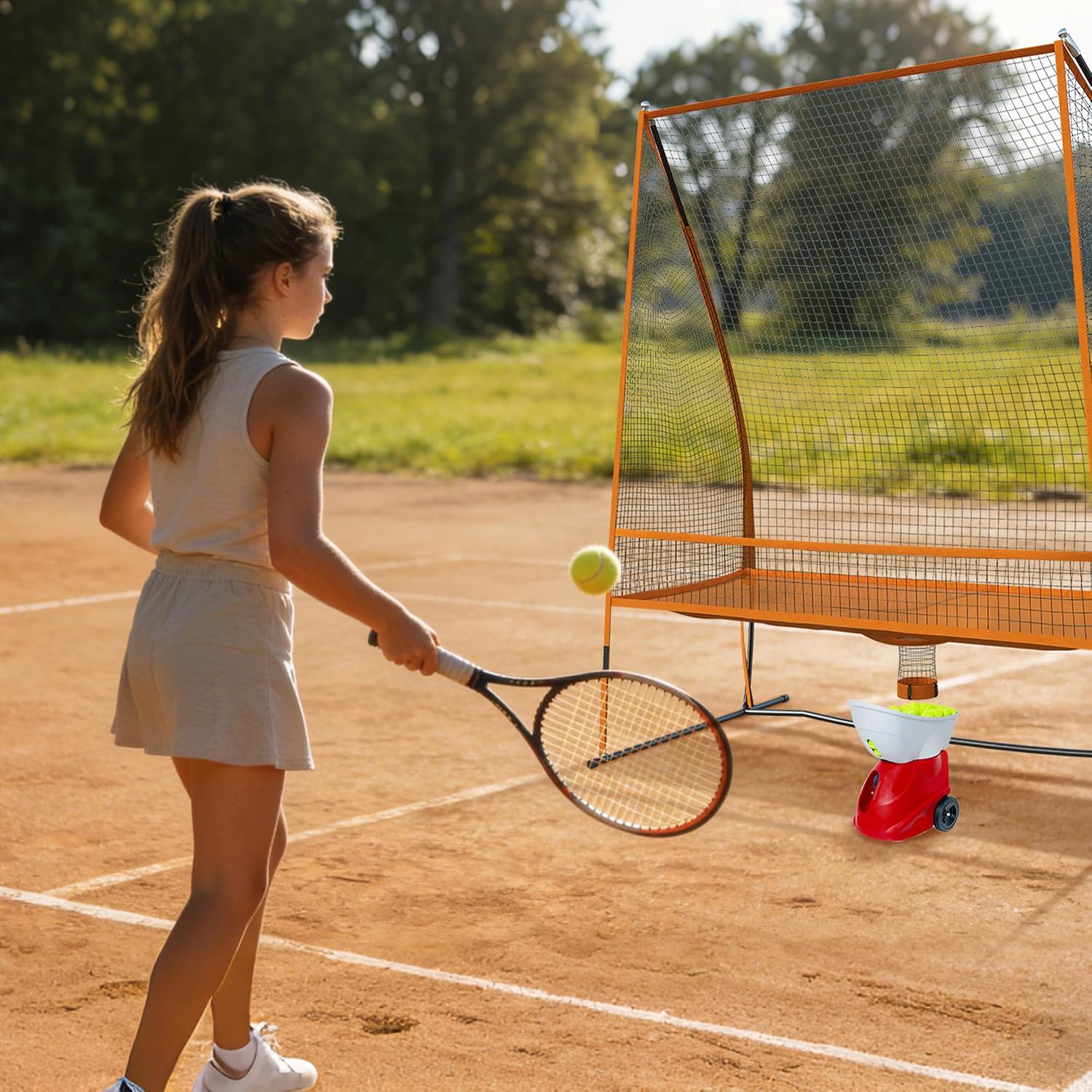 MR Tennis Ball Return Net 7’x6’, Freestanding Tennis Training Net, Multi-Sport Training Return Net for Tennis, Pickleball, Softball, Baseball Compatible w/Toss Machine Without Pitching Machine - Image 7