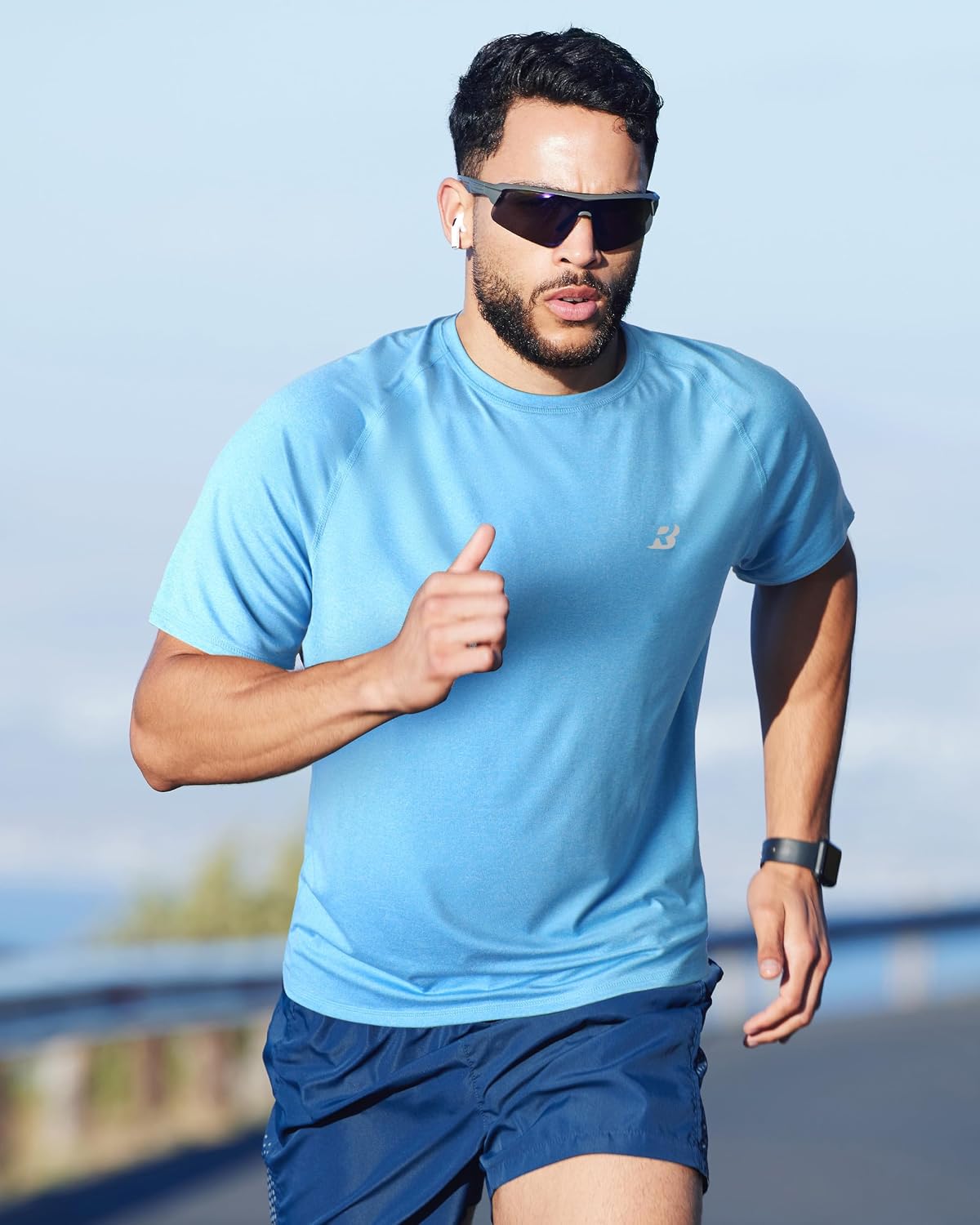 Roadbox Swim Shirts Short Sleeve for Men, Sun Protection UPF 50+ Fishing Rash Guard, UV Gym Workout Shirt for Running Outdoor - Image 3