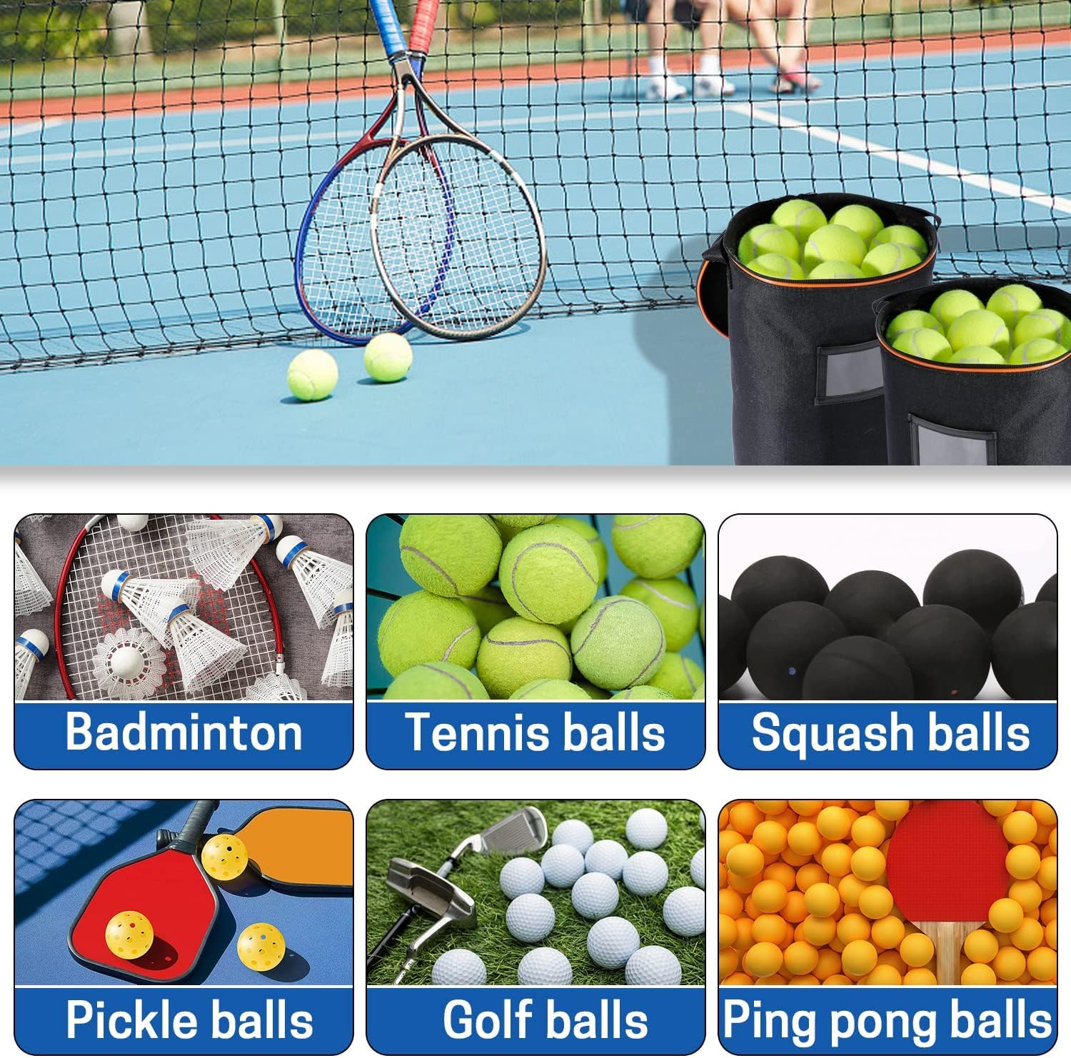 VISEMAN Portable Tennis Ball Basket for Training, Carrying and Storage - Image 4