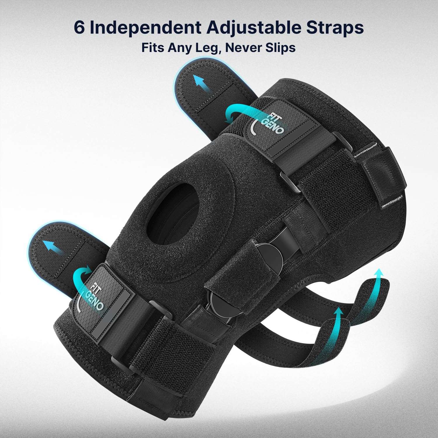 Fit Geno Hinged Knee Brace for Meniscus Tear: Adjustable Knee Support for Knee Pain w/Side Stabilizers & Hinges for Injury or Surgery Recovery - Men and Women - Image 6