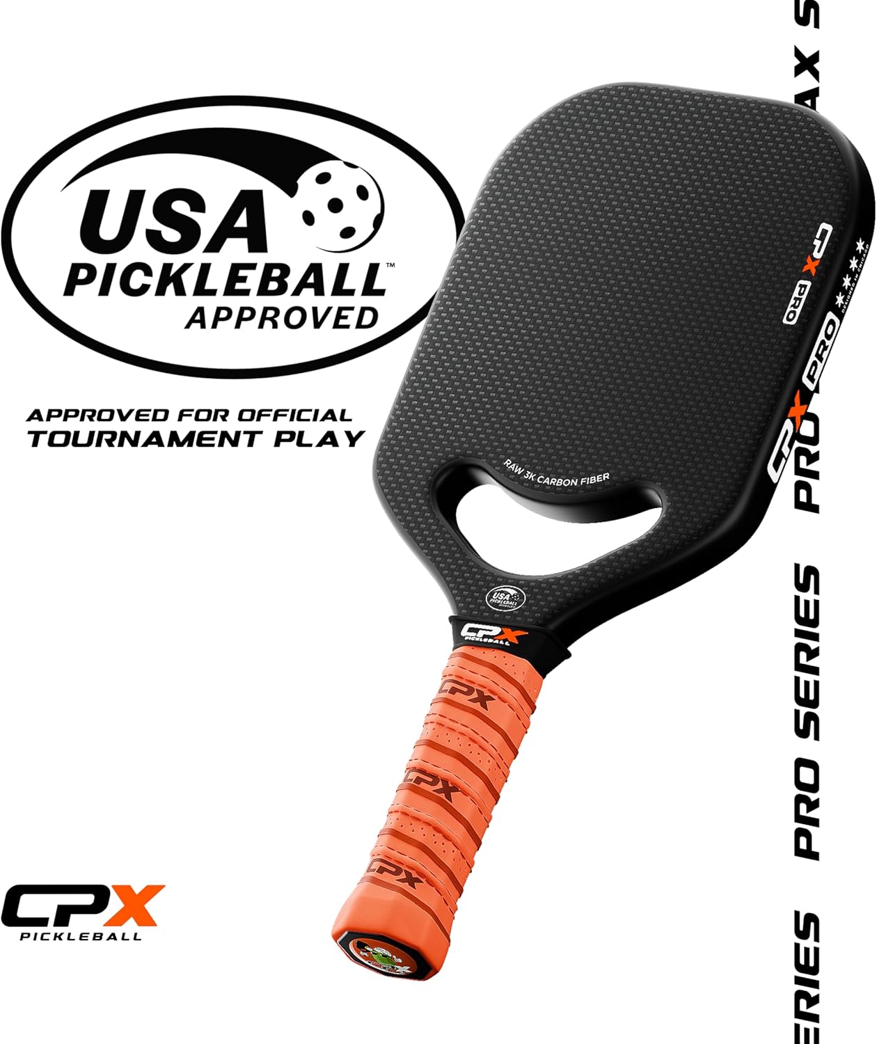CPX Pro Carbon Fiber Pickleball Paddle - Professional Grade, Matte Finish, Honeycomb Core, Tennis Style Grip - Edgeless Paddle Designed in Chicago, USA - Image 12