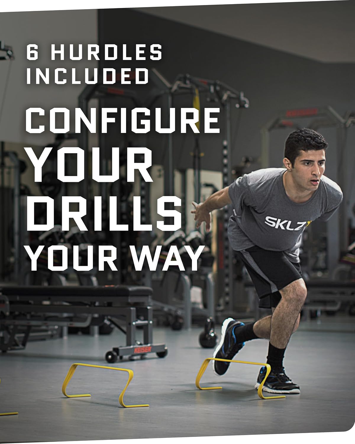 SKLZ 6X Ultra Durable Agility Hurdles - for Athletes of All Skill Levels,6pk of 6-in Tall Hurdles,Bright Yellow Color,Made of Durable, Composite Materials,Easy to Set up & Transport,Comes w/Carry Bag - Image 6