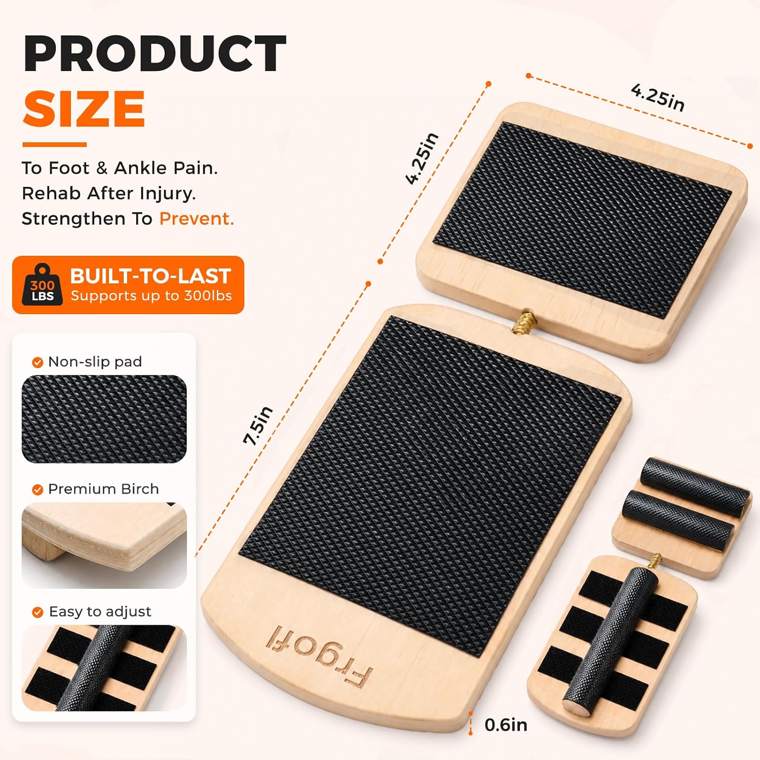 Balance Board for Ankle Strengthening & Physical Therapy - Adjustable Single Leg Board for Recovery from Sprains, Plantar Fasciitis | Stability Trainer with Video Guide and Carry Bag - Image 4