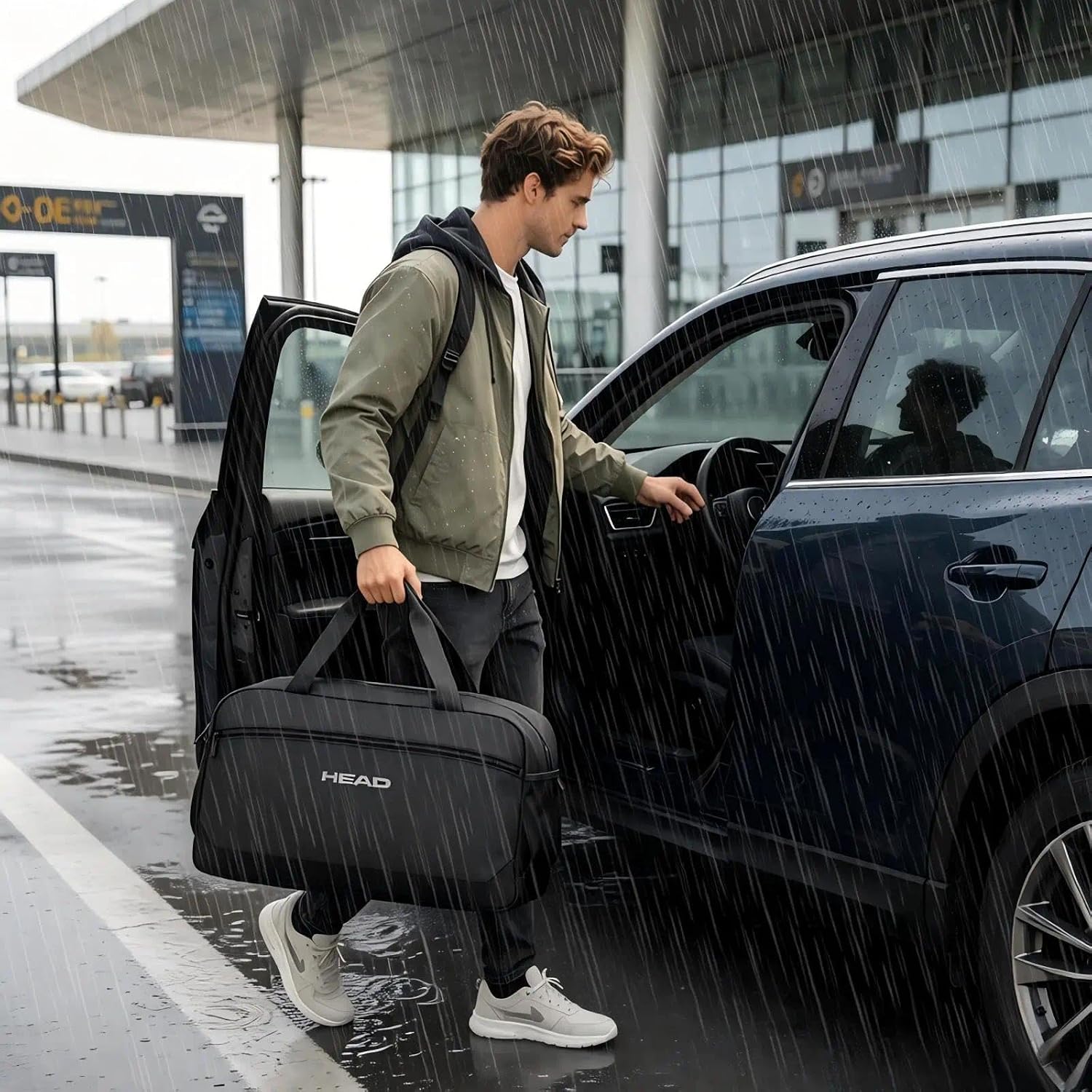 HEAD 40L Waterproof Duffel Bag, Large Lightweight Gym Bag for Men, Durable Sports Duffle for Fitness/Workout, Versatile Weekender Overnight Bag for Business Travel, Black - Image 2