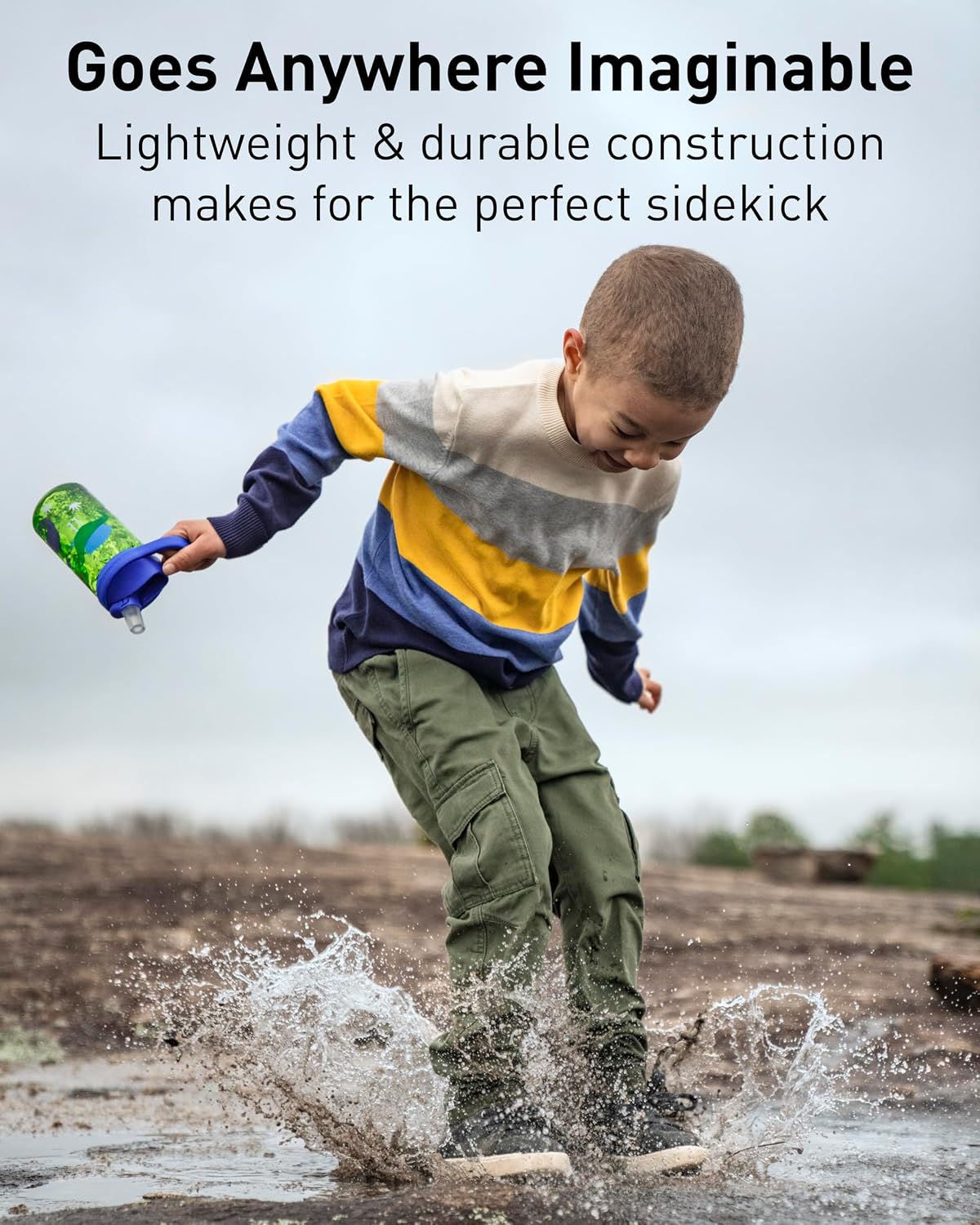 CamelBak Eddy+ Kids Water Bottle with Bite Valve Straw, Leak‑Resistant Easy Sip Design for Everyday Hydration, 14oz | Kids - Image 2