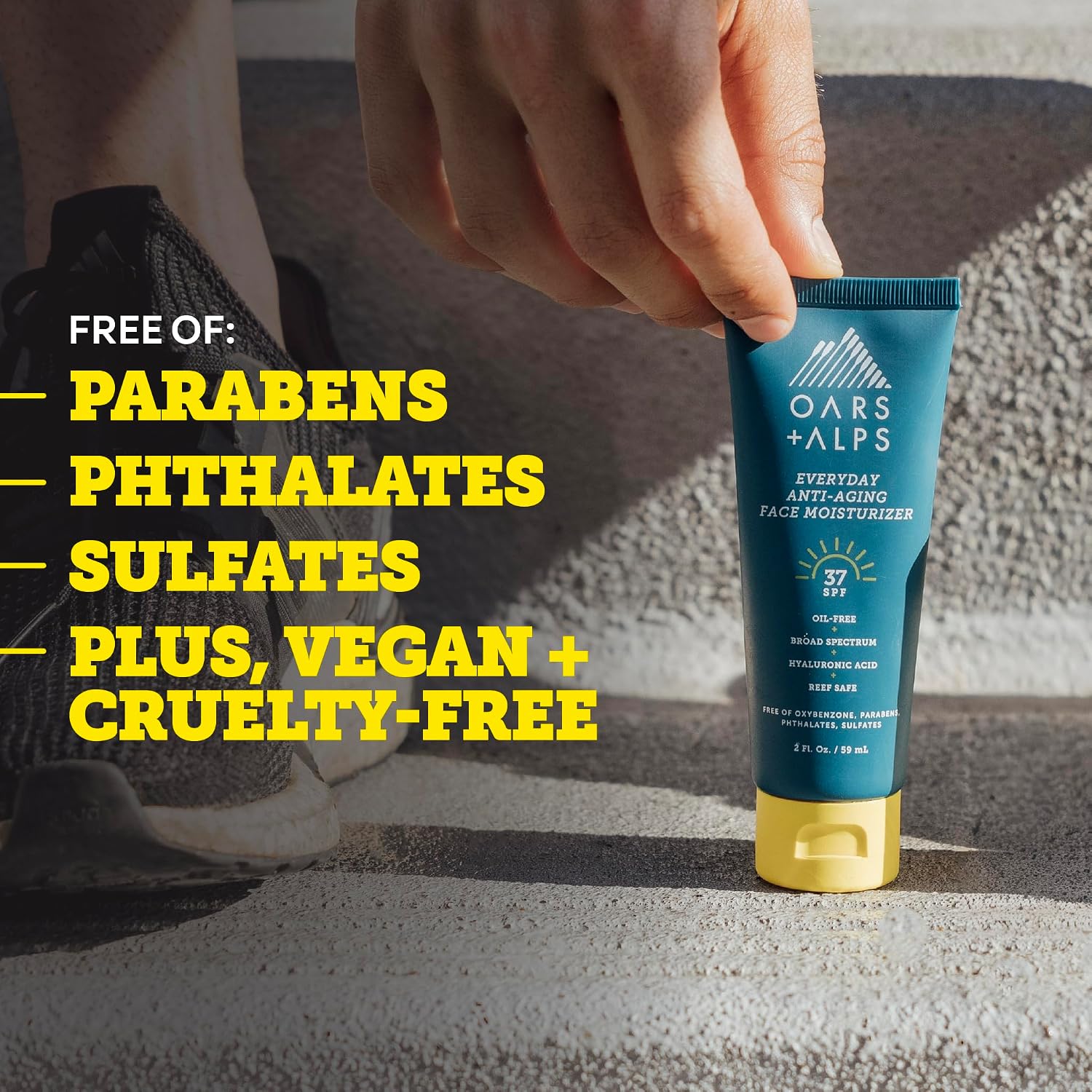 Oars + Alps SPF 37 Sunscreen and Everyday Anti Aging Face Moisturizer, Infused with Hyaluronic Acid - Image 6