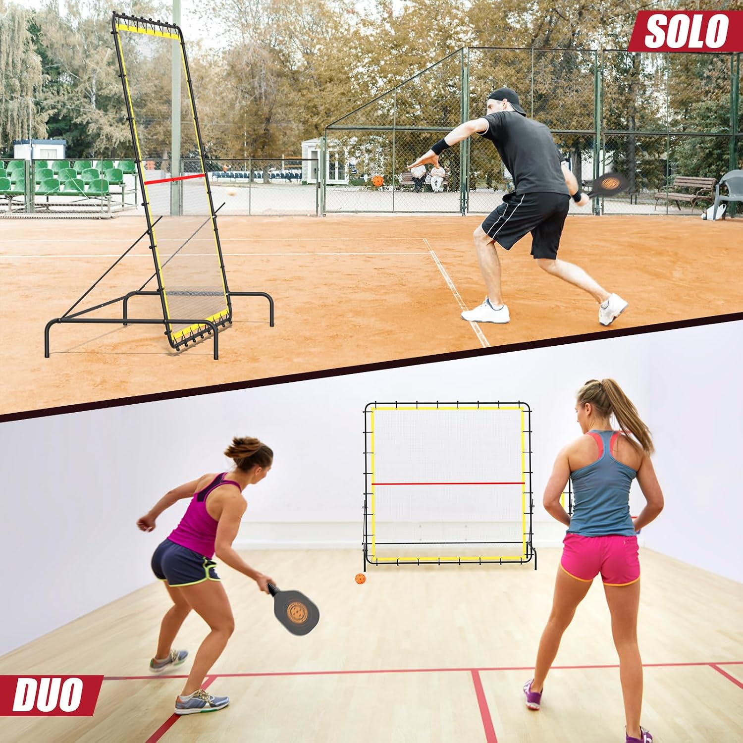 Pickleball Rebounder Net 6.5x6.5ft Portable Tennis Practice Wall Rebound Net Adjustable Tilt, Sport Training Equipment Bounce Back Net, for Court Backyard and Indoor & Outdoor - Image 8