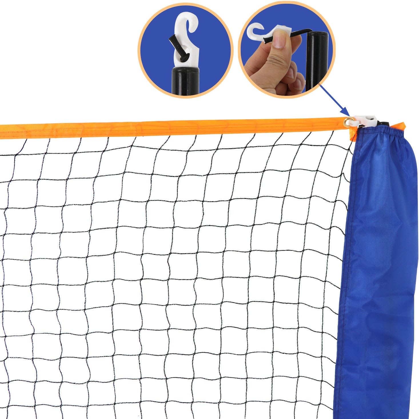 F2C Height Adjustable Portable Tennis Net, Badminton Net for Kids' Volleyball,Soccer Tennis,Pickleball, W/Steel Frame & Carrying Bag Indoor Outdoor Court Bench Backyard Driveway Gym,10FTX 5FT - Image 4
