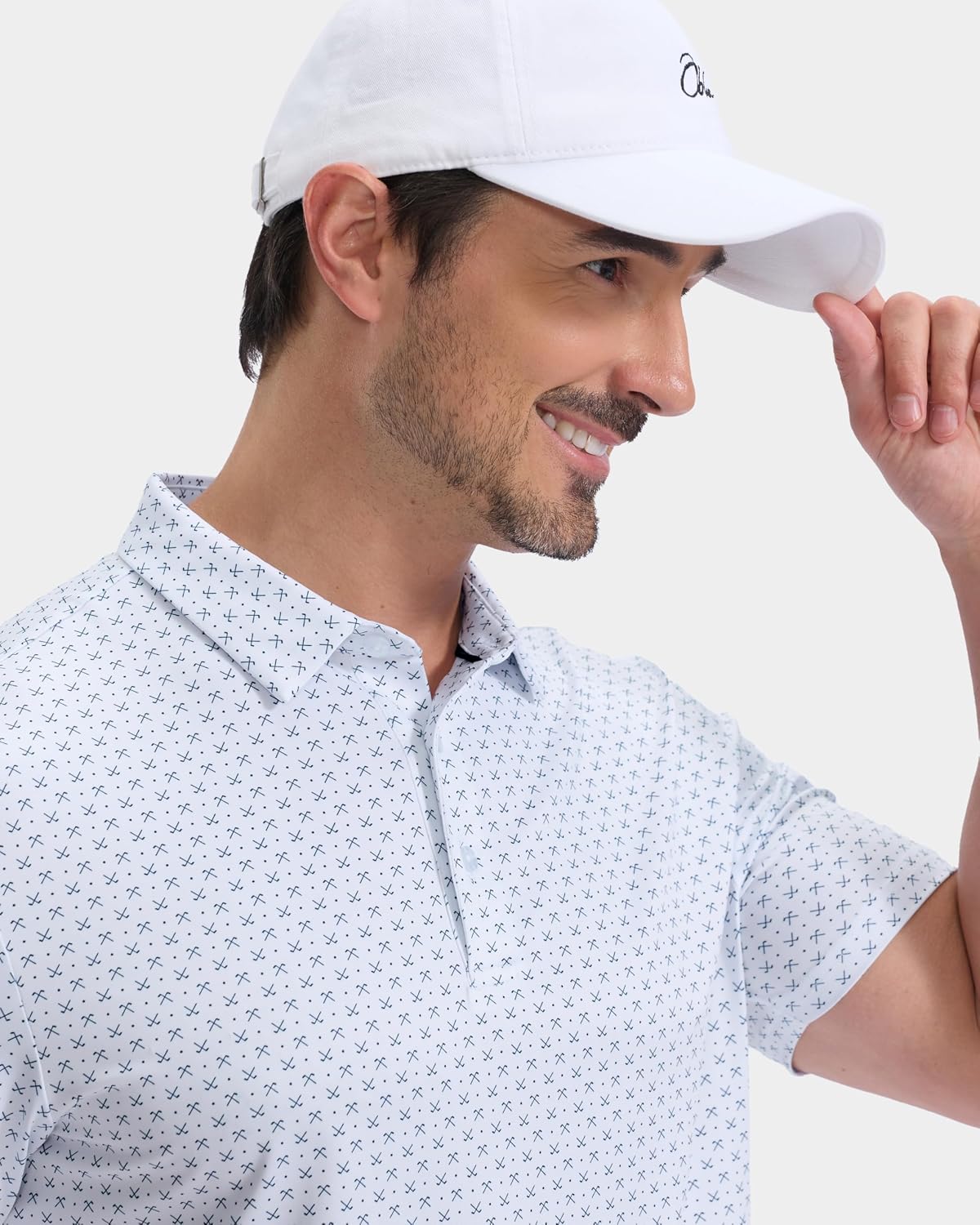 Obla Mens Golf Shirt Short Sleeve Dry Fit Moisture Wicking Performance Athletic Casual Print Collared Polo Shirts for Men - Image 3