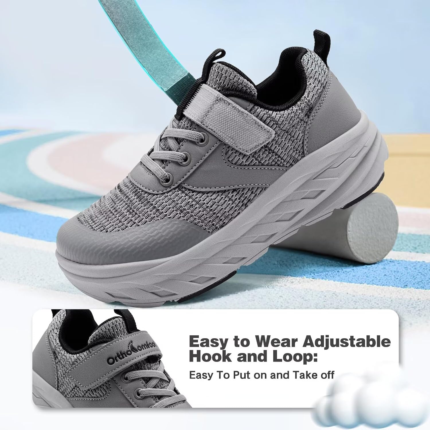 Boys Girls Kids Orthopedic Tennis Shoes: Wide Toe Box Comfortable Casual Plantar Fasciitis Arch Support Athletic Running Sneakers, Orthotic School Sports Walking Shoes for Foot and Pain Relief - Image 6