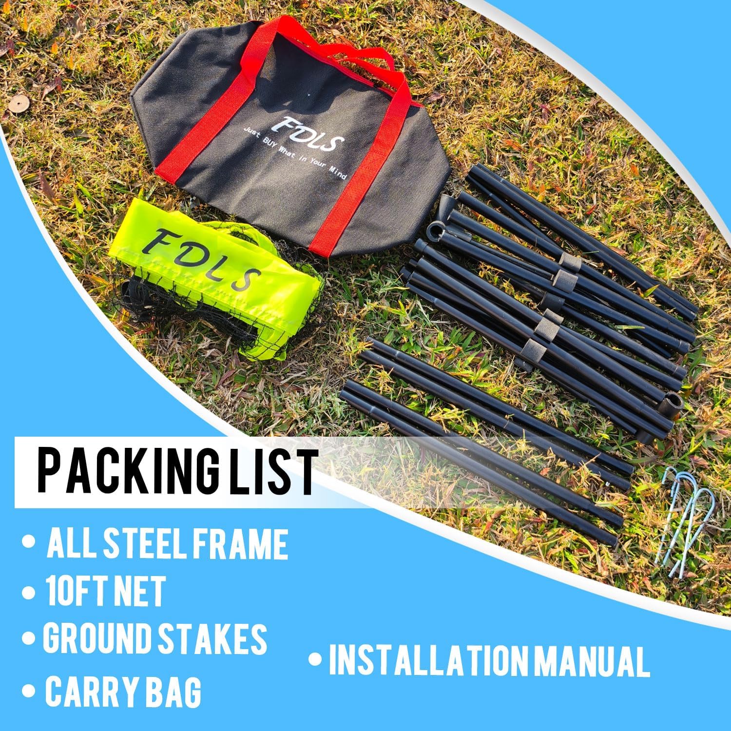 FDLS 10FT Portable Badminton Pickleball Net with Carry Bag for Indoor Outdoorl Height Adjustable| Easy Set up - Image 6