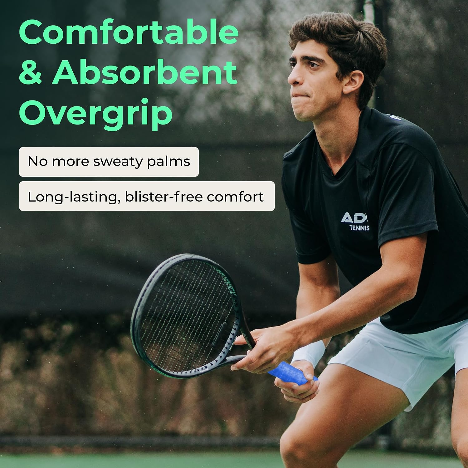 ADV Dry Tennis Overgrip Tape - 3, 6, 12, 30, 60 Pack - FeltTac Tennis Racket Grip Tape - Ultra Absorbent Tennis Grip Tape - Comfort Tennis Racket Grips - Tennis Grips Overgrip - Image 2