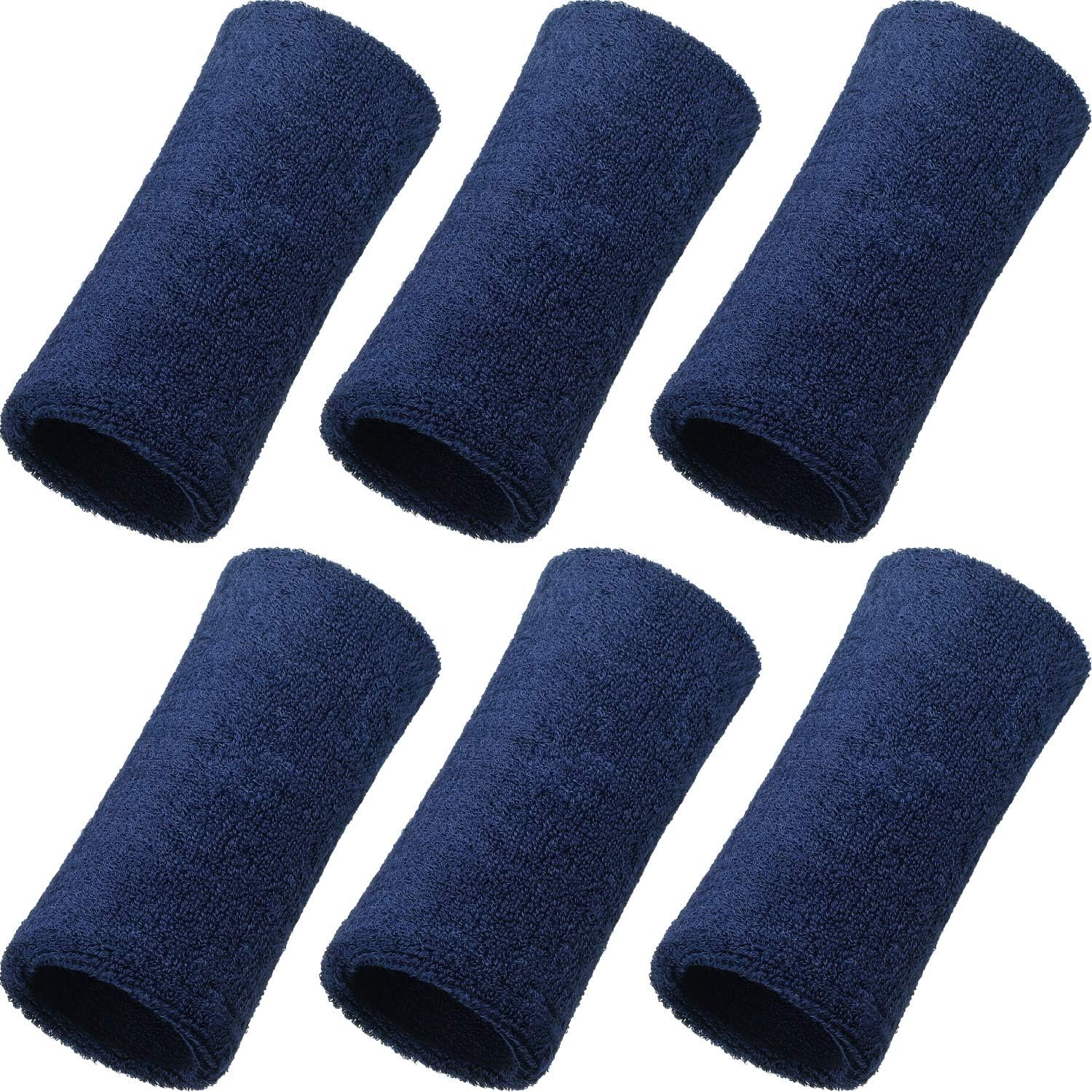 WILLBOND 6 Inch Wrist Sweat Bands for Men Women Tennis Elastic Athletic Long Sweatband Wrist Absorbent for Basketball Tennis Running Outdoor Activity