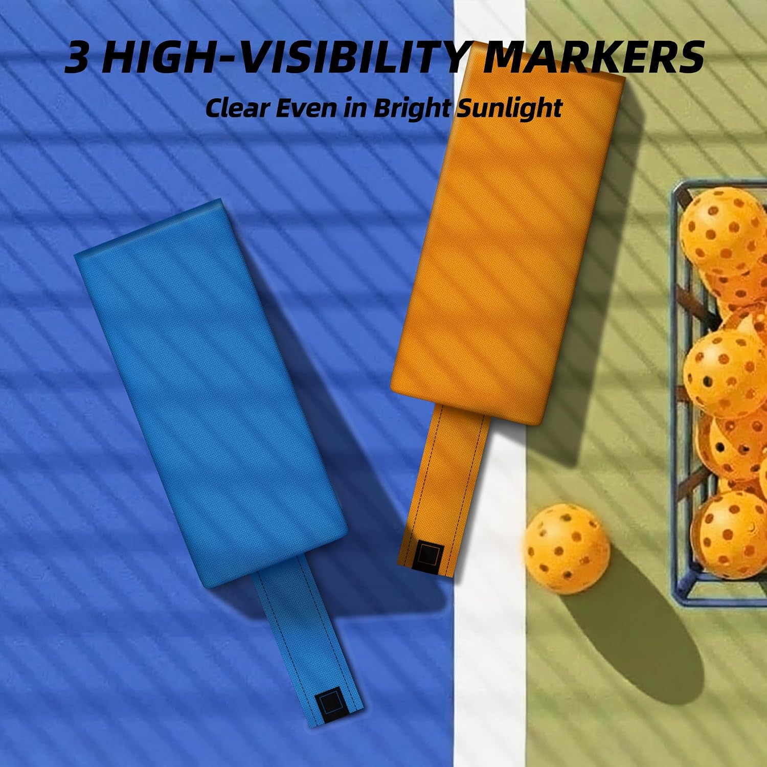 MR Tennis Targets, Portable Pickleball Hitting Target w/High-Visibility Markers, Advanced Tennis Training Targets, Tennis and Pickleball Serve Training Aid for Practice & Skill Improvement, Pack of 2 - Image 4
