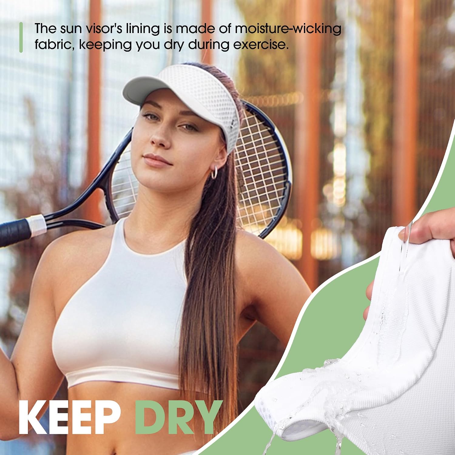 Sun Visors for Women Men Lightweight Adjustable Sun Hat Sunvisor for Golf Running Tennis - Image 2
