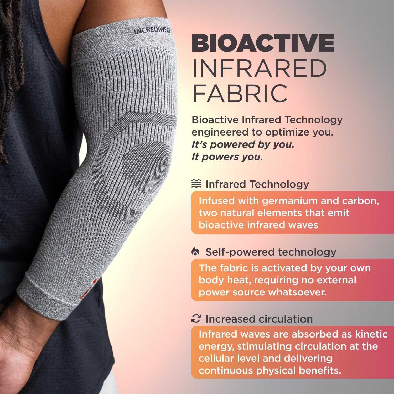 Incrediwear Elbow Sleeve – Infrared Elbow Brace for Joint Pain Relief | Elbow Sleeves for Women and Men, Elbow Support Sleeve for Tennis Elbow, Golfer's Elbow, Tendonitis, Bursitis, and Recovery - Image 2