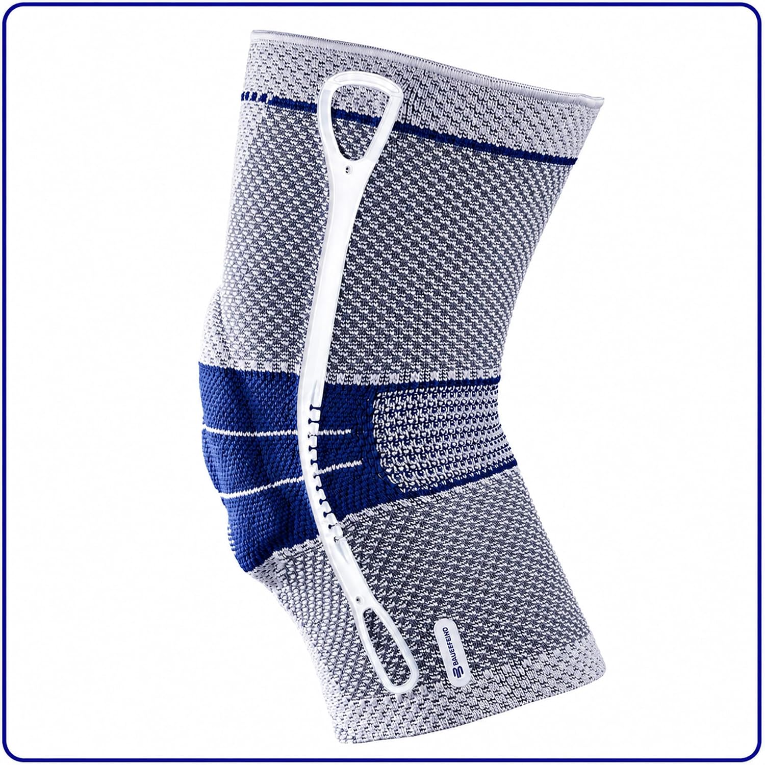 Bauerfeind - GenuTrain - Knee Brace - Targeted Support for Pain Relief and Stabilization of The Knee, Provides Relief of Weak, Swollen, and Injured Knees- Size 5 - Color Titanium - Image 3