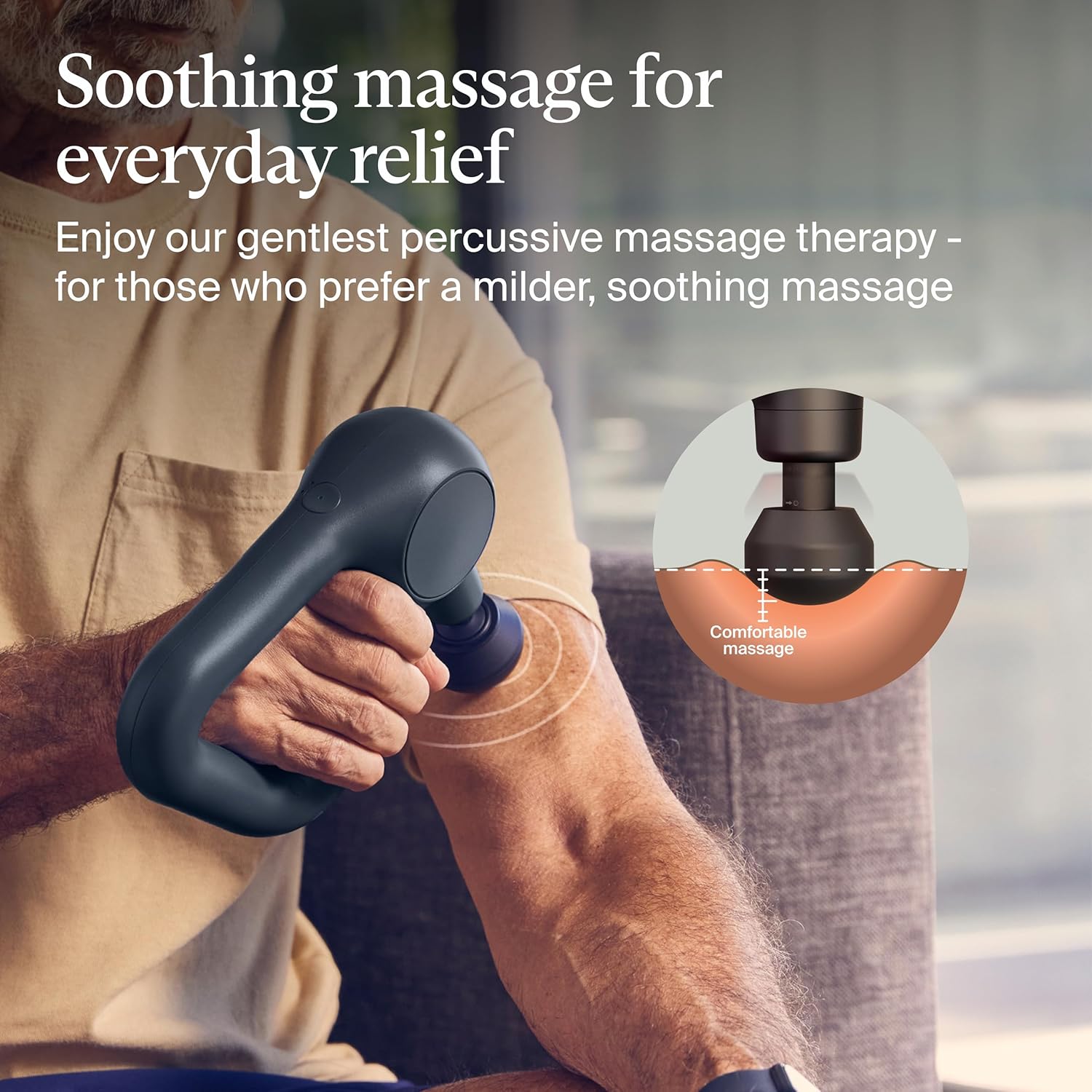 TheraGun Therabody Relief - Quiet Deep Tissue Therapy Massage Gun - Bluetooth Enabled, Electric Percussion Massage Gun & Personal Massager for Pain in The Neck, Back, Leg, Shoulder and Foot (Black) - Image 3