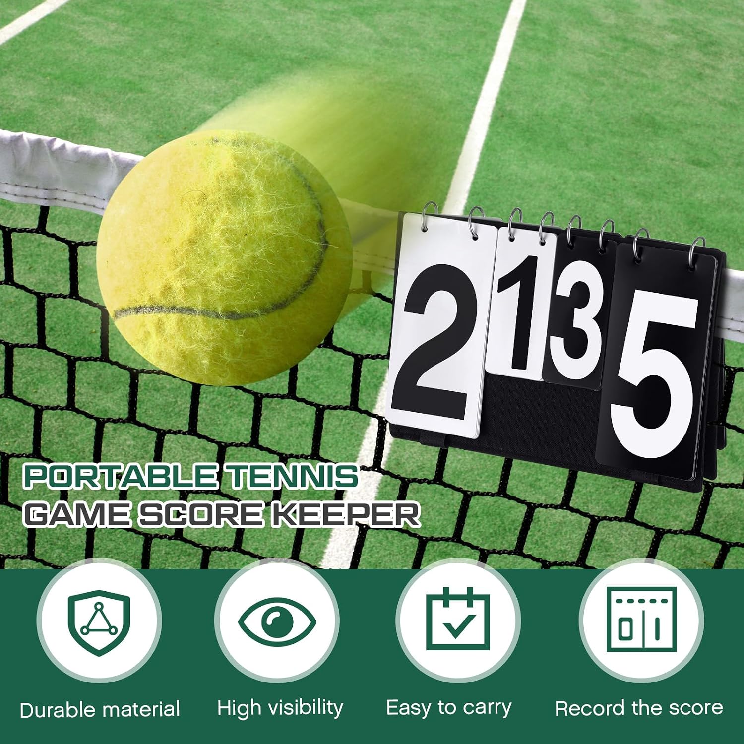 Over Net Tennis Score Keeper Flip Scoreboards Portable for Volleyball Basketball Coaching Tennis Outdoor - Image 4