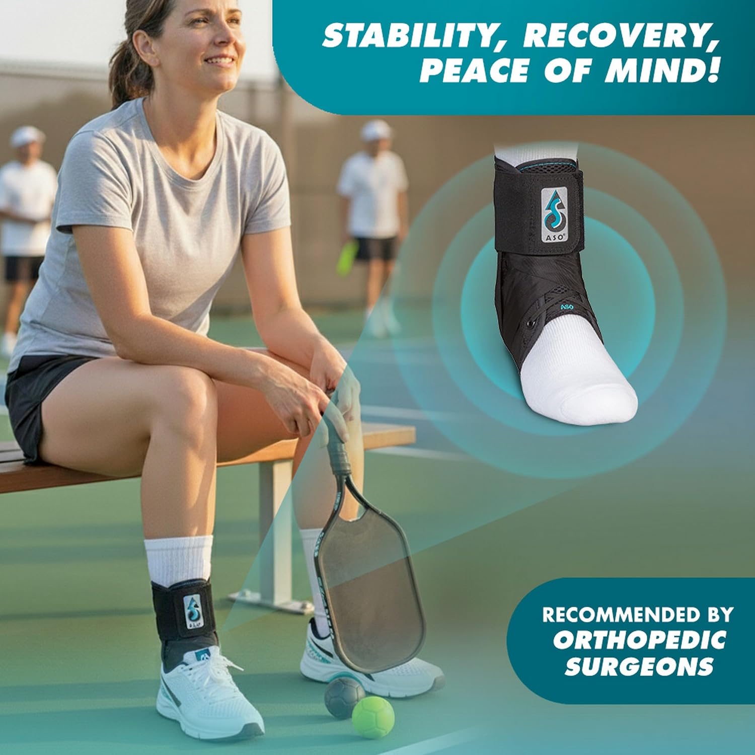 Med Spec ASO Ankle Stabilizer - Lace Up Ankle Brace for Sprained Ankle and Peroneal Tendonitis, Orthopedic Ankle Support for Men, Women, Adults, Teens and Kids, Sports Injury Recovery - Image 6