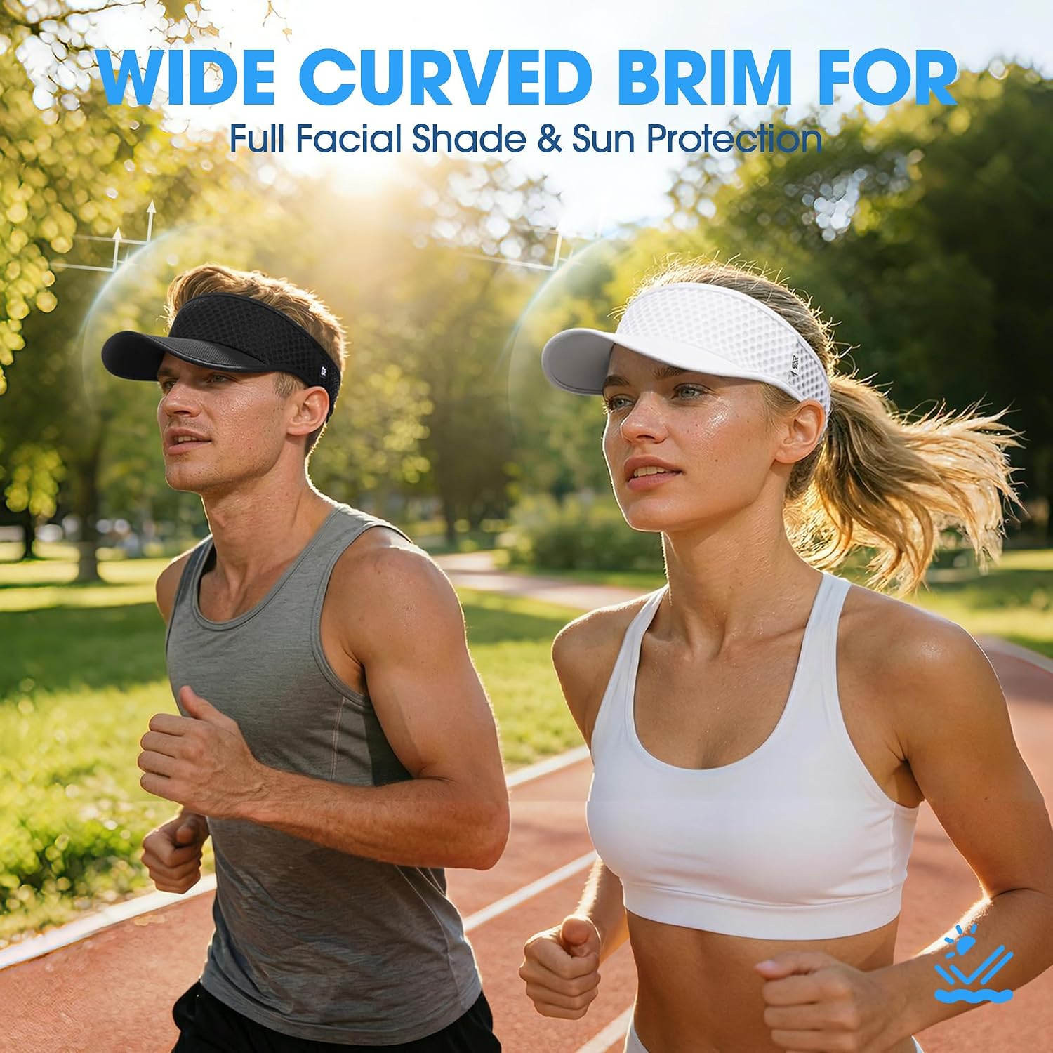 LONGLONG Sports Sun Visor Hat - Moisture Wicking Sun Protection with Adjustable Strap for Running Tennis Golf Hiking - Image 4