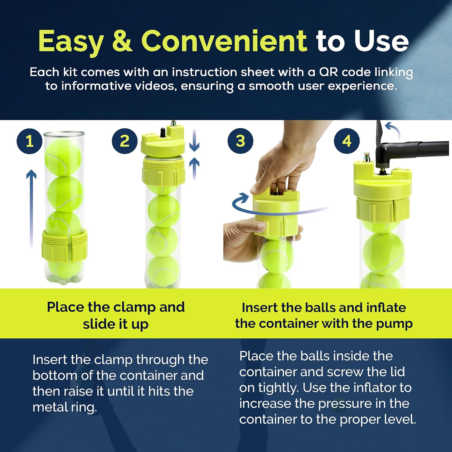 BALL RESCUER: Tennis Ball Pressurizer – Converts Compatible Tennis Ball Container into a 30 psi Ball Pressurizer & Extends Ball Life (Pump & Container not Included in Standard and Standard Plus) - Image 4