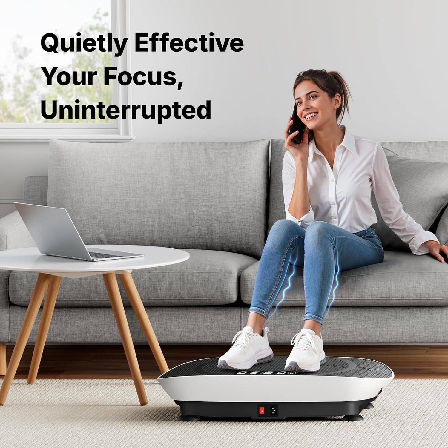 MERACH Vibration Plate Exercise Machine, Curved Vibration Plate for Lymphatic Drainage Weight Loss, Vibrating Plate with Real-Time Calorie Tracking on LED Display, Workout Equipment for Home Women Men - Image 8
