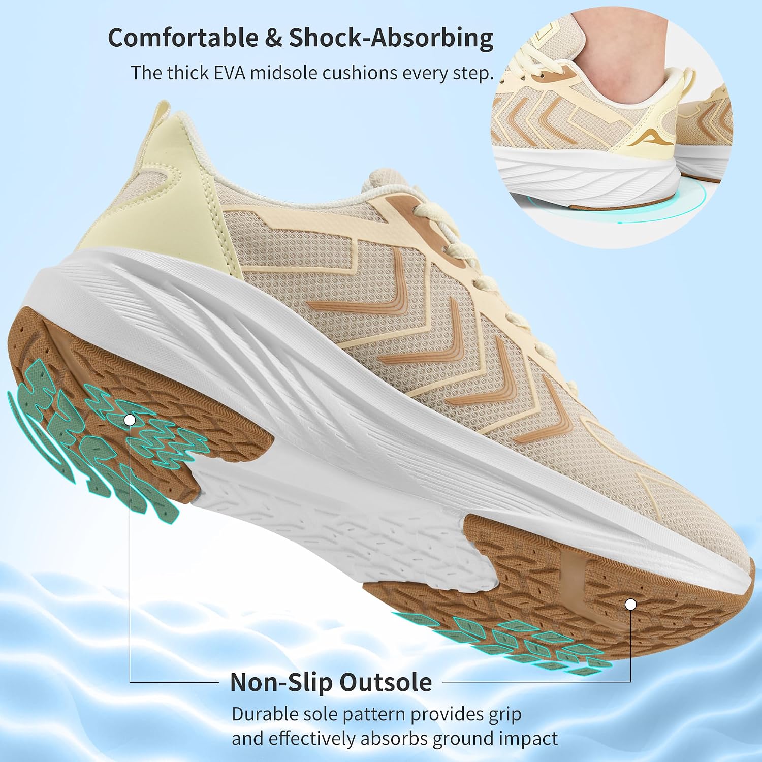HARENCE Womens Sneakers Tennis Shoes: Comfortable Breathable Non Slip Casual Athletic Walking Shoes for Gym Workout - Image 5