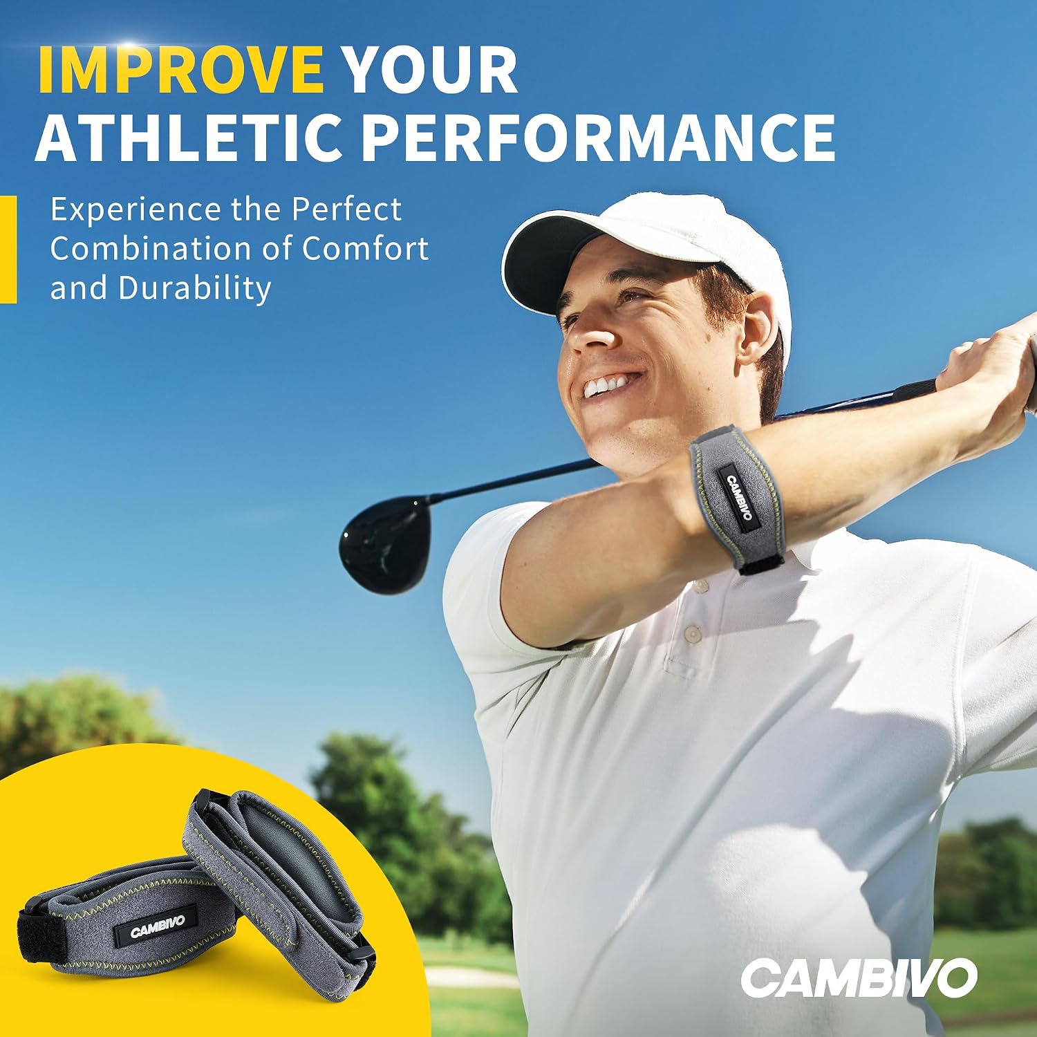 CAMBIVO 2 Pack Tennis Elbow Brace for Men & Women, Elbow Pain Relief for Tendonitis, Tennis & Golfer's Elbow, Adjustable Elbow Strap with Compression Pad (Dark Gray) - Image 5
